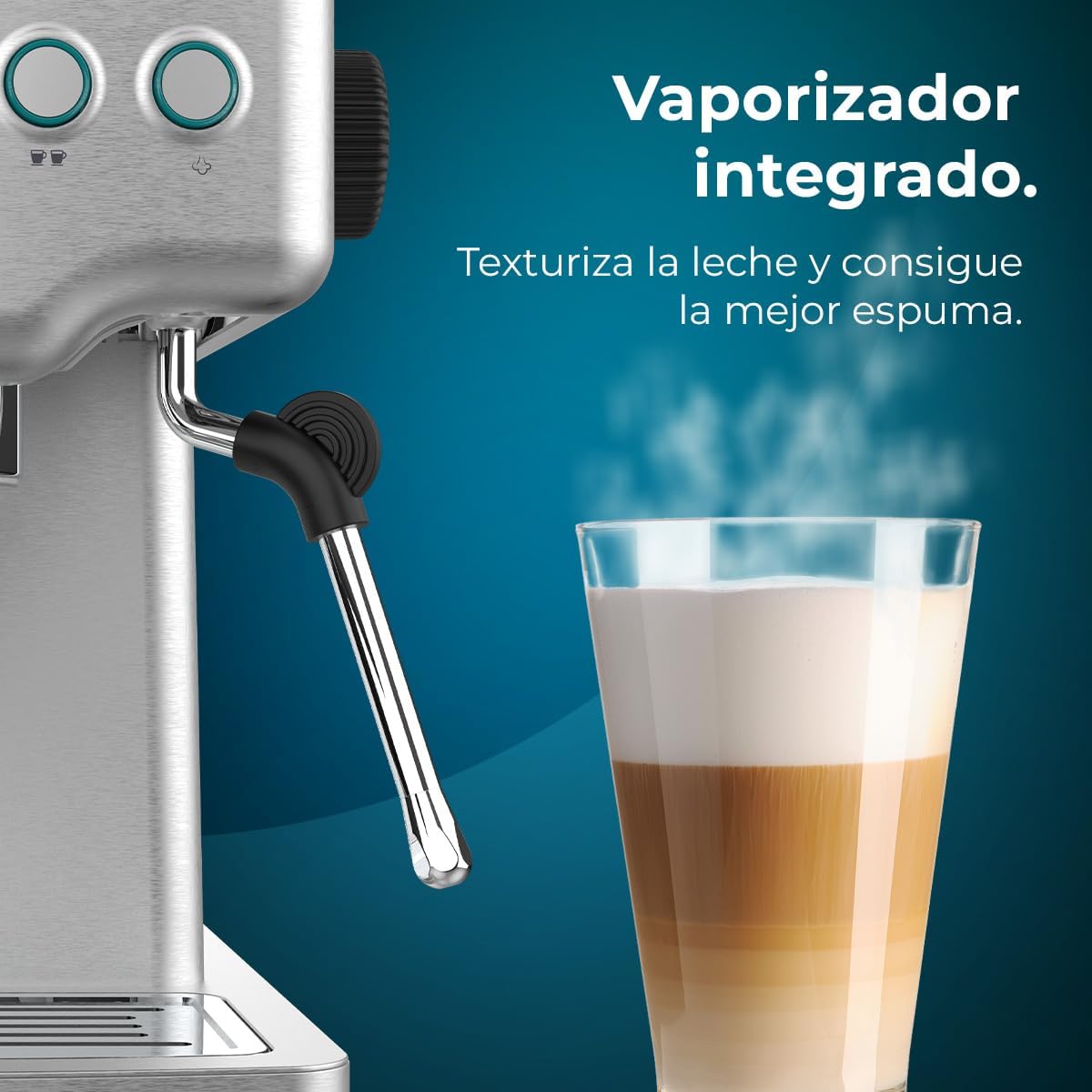 Cecotec Machine à café Express Power Espresso 20 Barista Cream. 2 Thermoblocks, 20Bars, Manomètre, Mode Auto pour 1 et 2 Café(s), Buse vapeur Orientable, Conduit pour Infusions, 2900W.