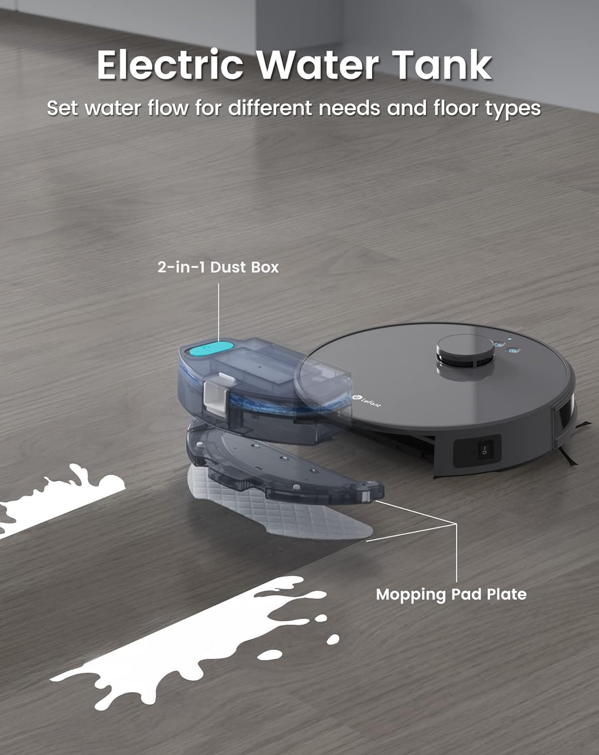 Lefant Robot Aspirateur Laveur Robot 2 en 1 4000Pa,Navigation LiDAR,Cartographie Multi-étage,Zones Virtuelles, Connecté Alexa/APP/WiFi,Idéal pour Poils d'animaux Tapis Sols Durs,M1 Champagne