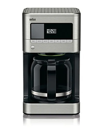 Braun KF7070 BrewSense Drip Glass Coffeemaker, 12 Cup, Stainless Steel