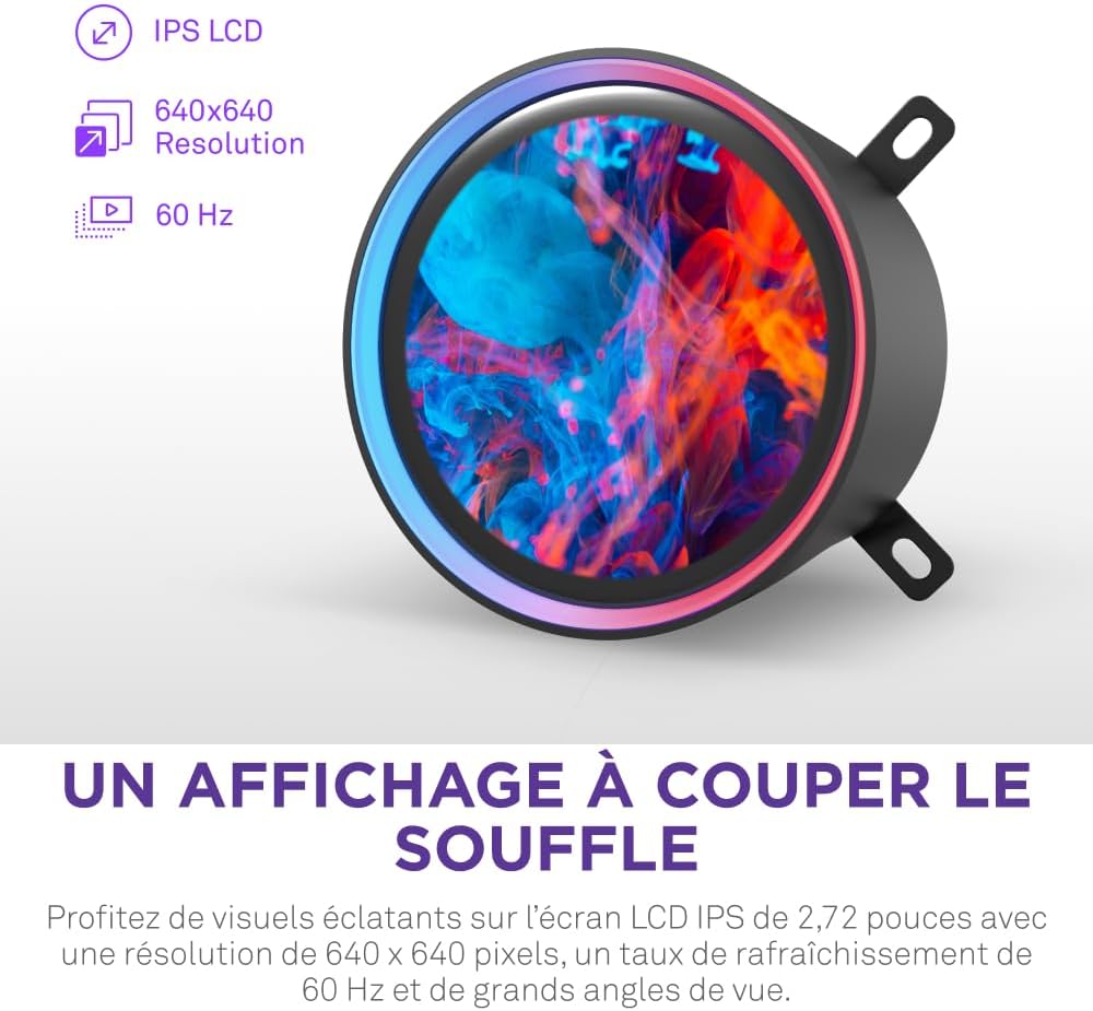 NZXT Kraken Elite 280 RGB - Refroidisseur de liquide CPU AIO - Radiateur 280mm - Ventilateur F280 RGB - IPS LCD 2,72 personnalisable - Turbine Pump - LGA 1700 1200 115X 1851 / AM5 AM4 - Noir