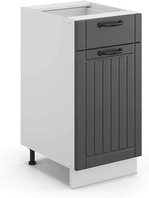 Vicco Meuble pour Four Fame-Line, Blanc Haute Brillance/Blanc, 60 cm avec étagères Ouvertes