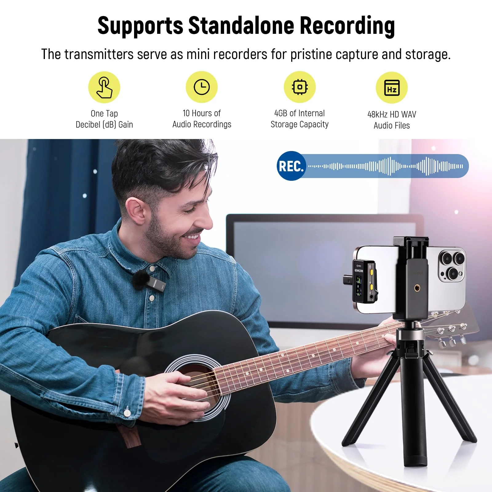 NEEWER Wireless Lavalier Microphone System with Charging Case