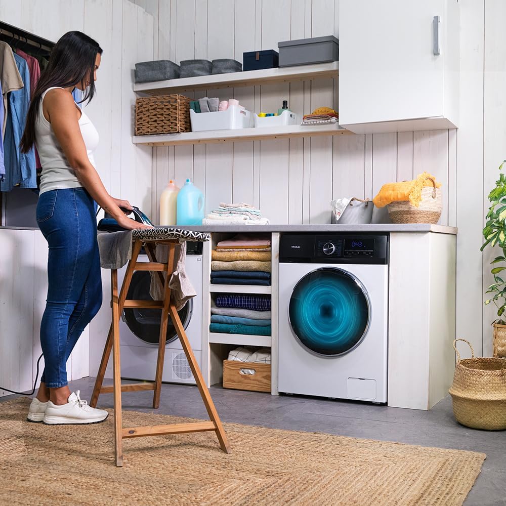 Cecotec Lavadora 8 Kg Carga Frontal Bolero Dresscode 8500 Inverter A. 1900 W, 1400 rpm, Motor Inverter Plus, Bajo Consumo, 16 Programas, SteamMax, Delay Start, Blanco