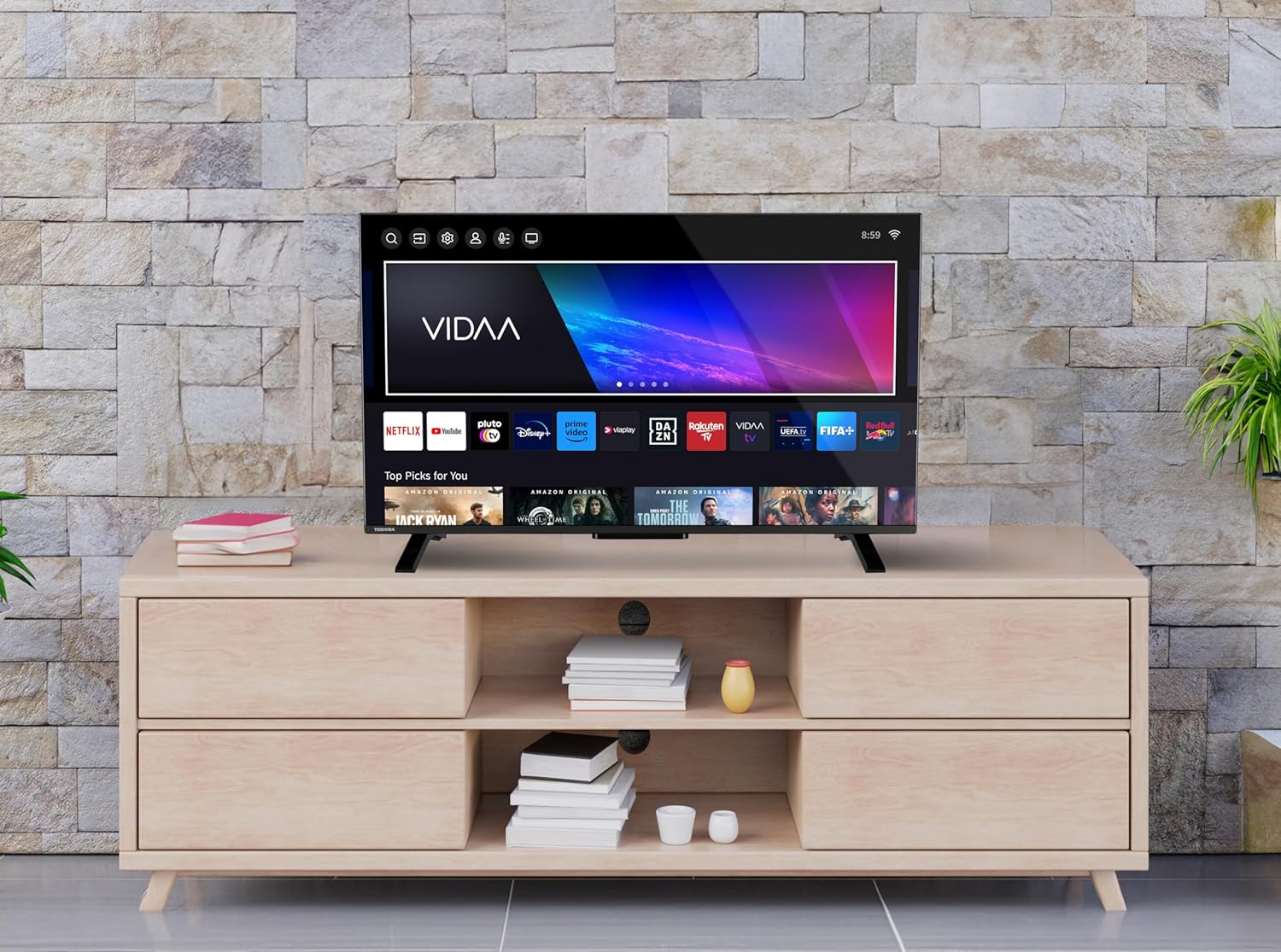 Toshiba Smart VIDAA TV 40 Full HD 40LV2E63DA TV 40 pouces, TV LED compatible avec Alexa, DVB-T2, technologie LED, HDMI 2.1