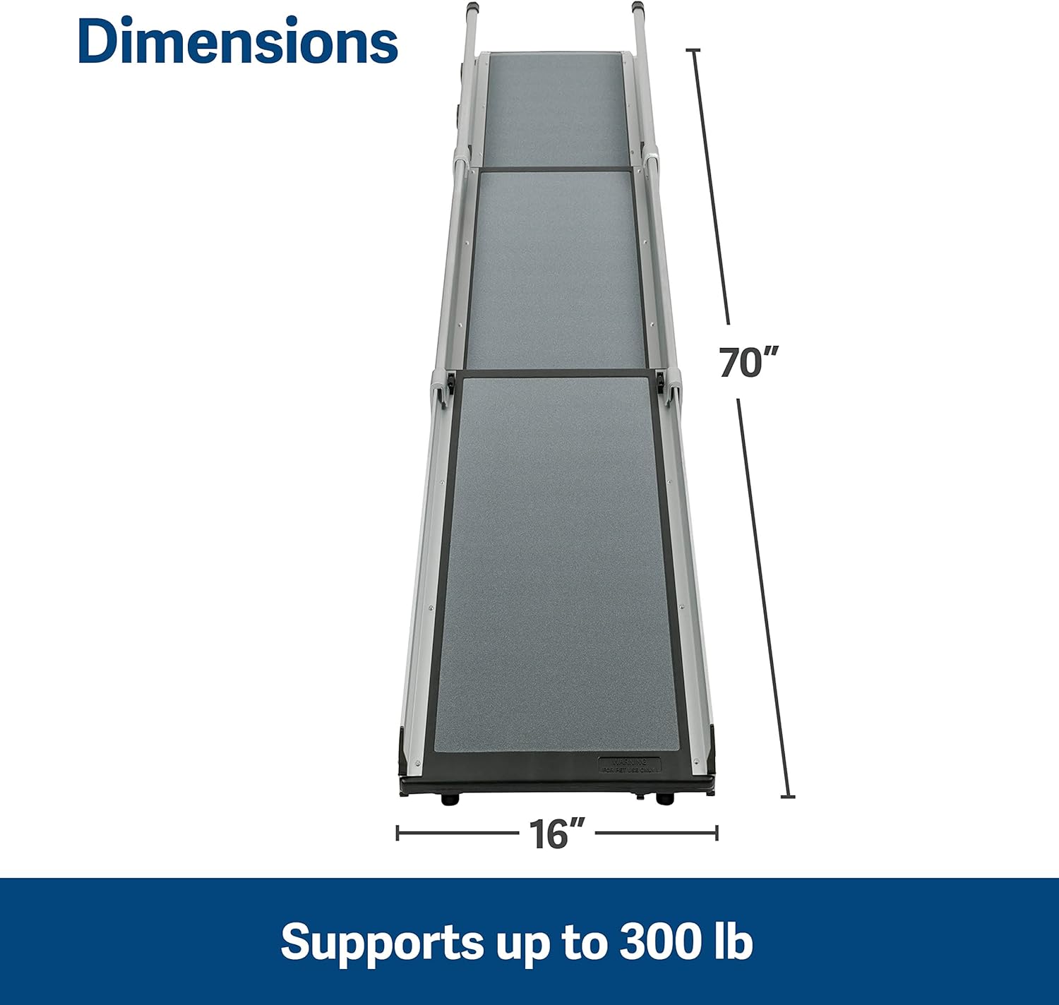 PetSafe - Grande Rampe Télescospique Deluxe Solvit pour Animal de Compagnie Pliable en 3 Parties - Pour Chien Agé, Faible - Rampe d'Accès Ideale pour Voitures - Aluminium, Légère, Compacte