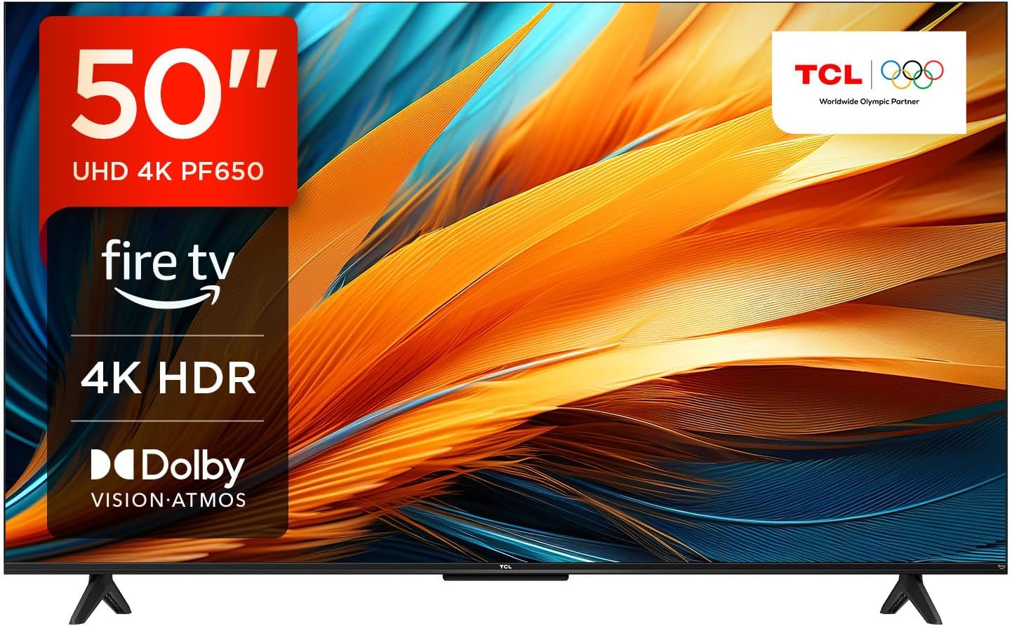 TCL 65PF650 65 Pouces 4K Ultra HD, HDR TV, Smart LED Fire TV (Dolby Vision, Dolby Atmos, DTS, HDR 10, Alexa intégré, Airplay2, Miracast)