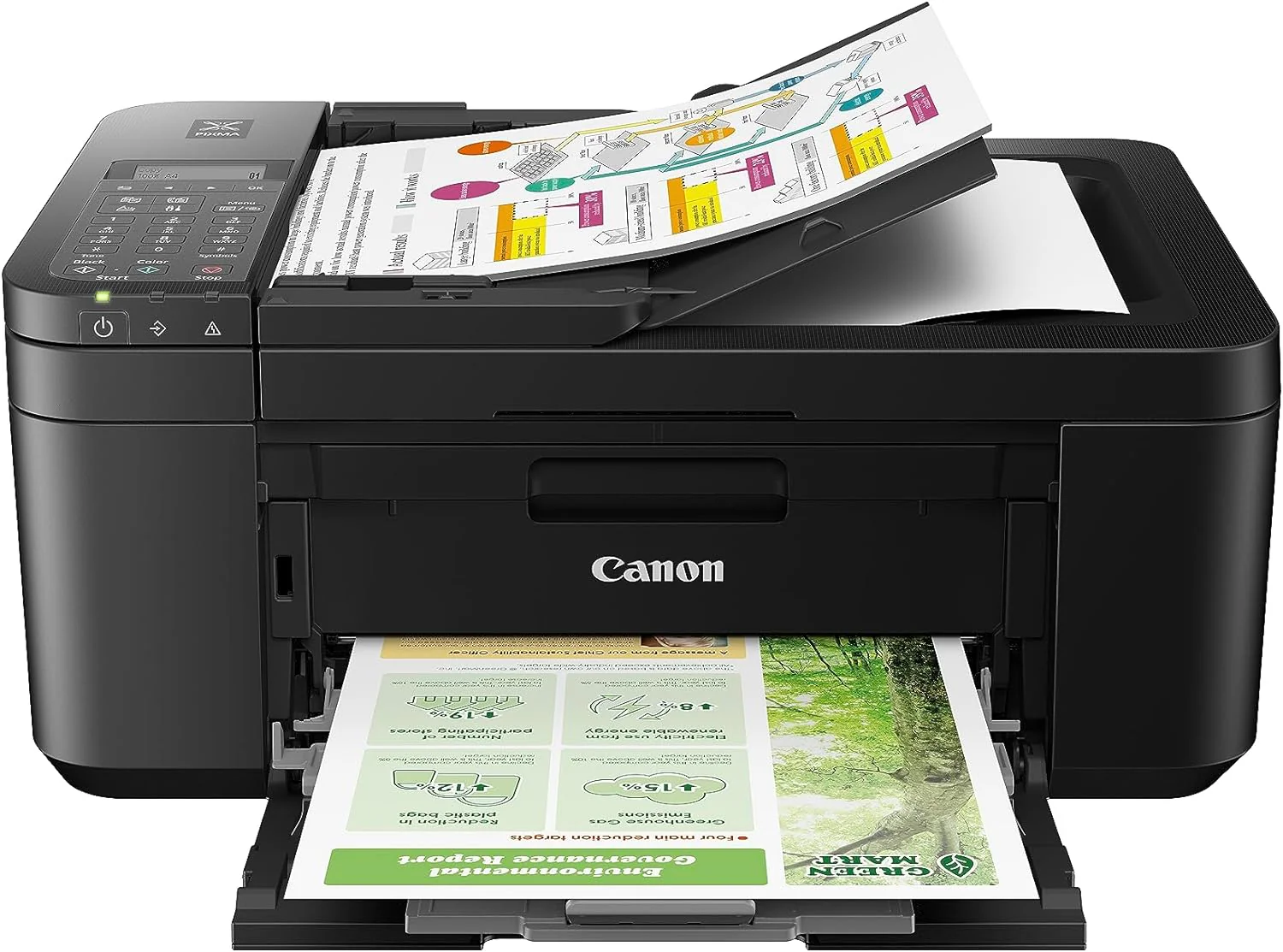 Canon PIXMA TR8620a - All-in-One Printer Home Office|Copier|Scanner|Fax|Auto Document Feeder | Photo, Document | Airprint (R), Android, Black, Works with Alexa