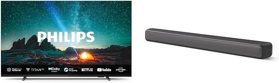 Philips 50PUS7609 Smart TV LED 4K - Écran 50 Pouces avec Plate-Forme Pixel Precise Ultra HD Titan OS et Son Dolby Atmos, Fonctionne avec Alexa et l’Assistant Vocal Google - Gris Anthracite