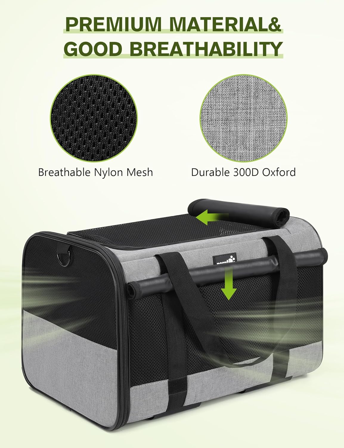 Pecute Sac de Transport pour Animal Domestique, Tissu en Maille Respirant, Convient pour Les Voyages, utilisé pour Chien, Les Chats et Les Chiots de Moins de 6 kg