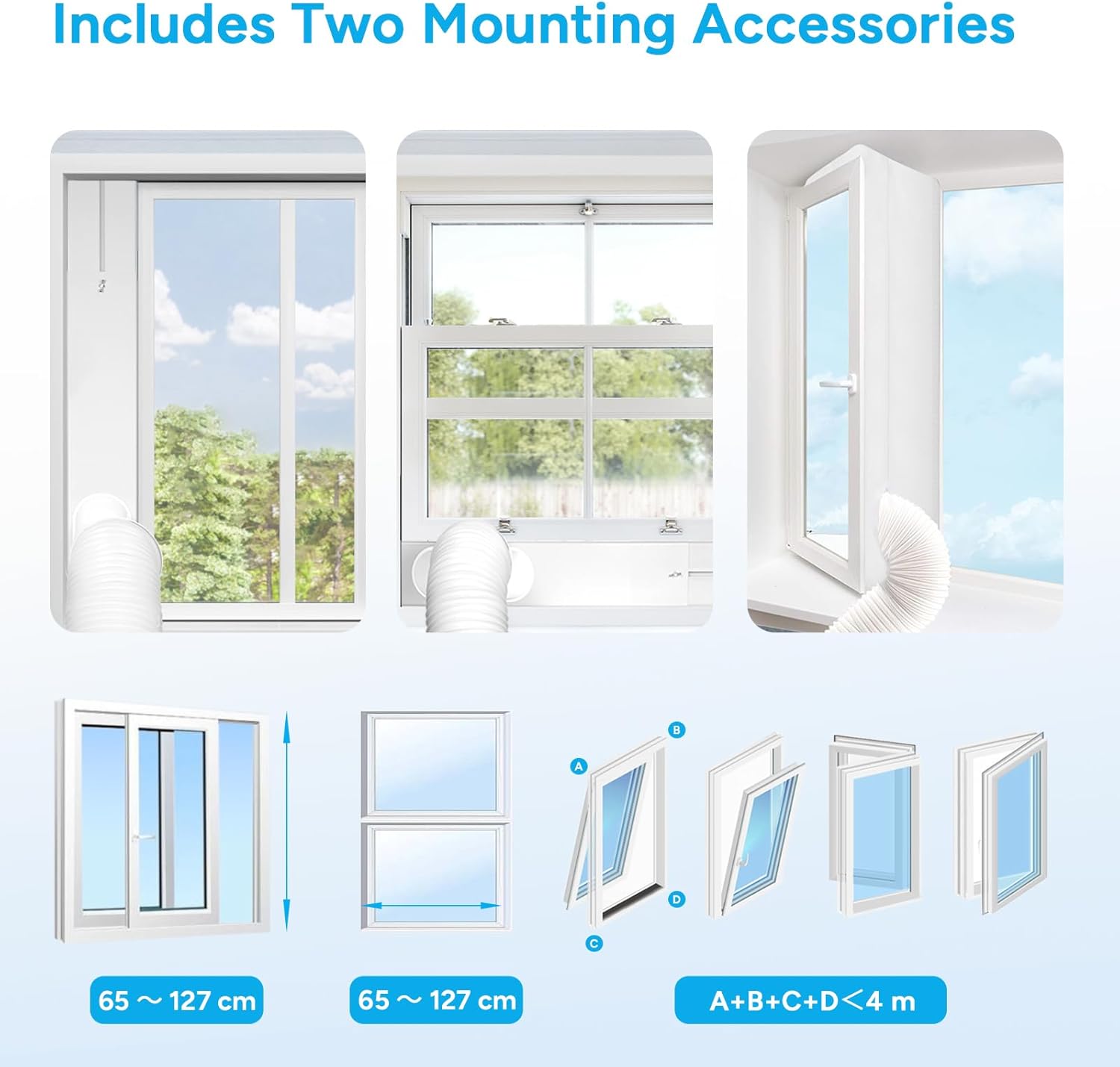 DR.PREPARE Climatiseur Mobile Silencieux 9000 BTU 2,1Kw, Climatiseur Portable 4 en 1, Refroidissement, Déshumidificateur, Ventilateur et Modes Sommeil, Télécommande, Refroidit 30 m², Minuteries 1-24H