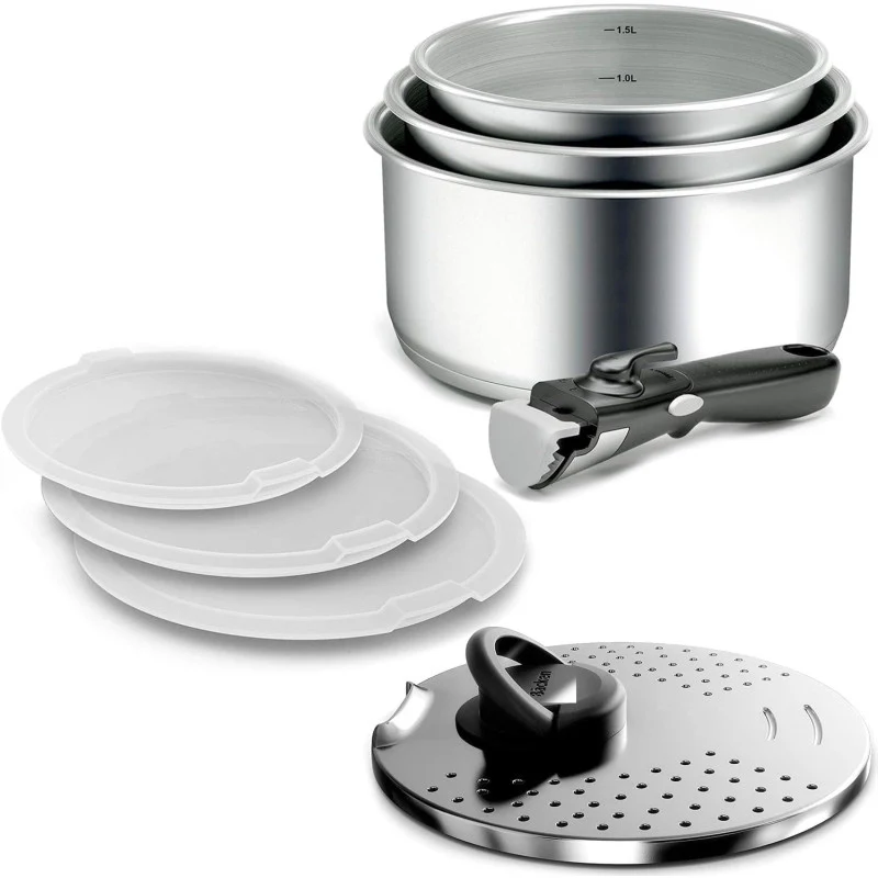 291108, Set De Casseroles 16,18,20cm, Inox, 8 Pièces Backen