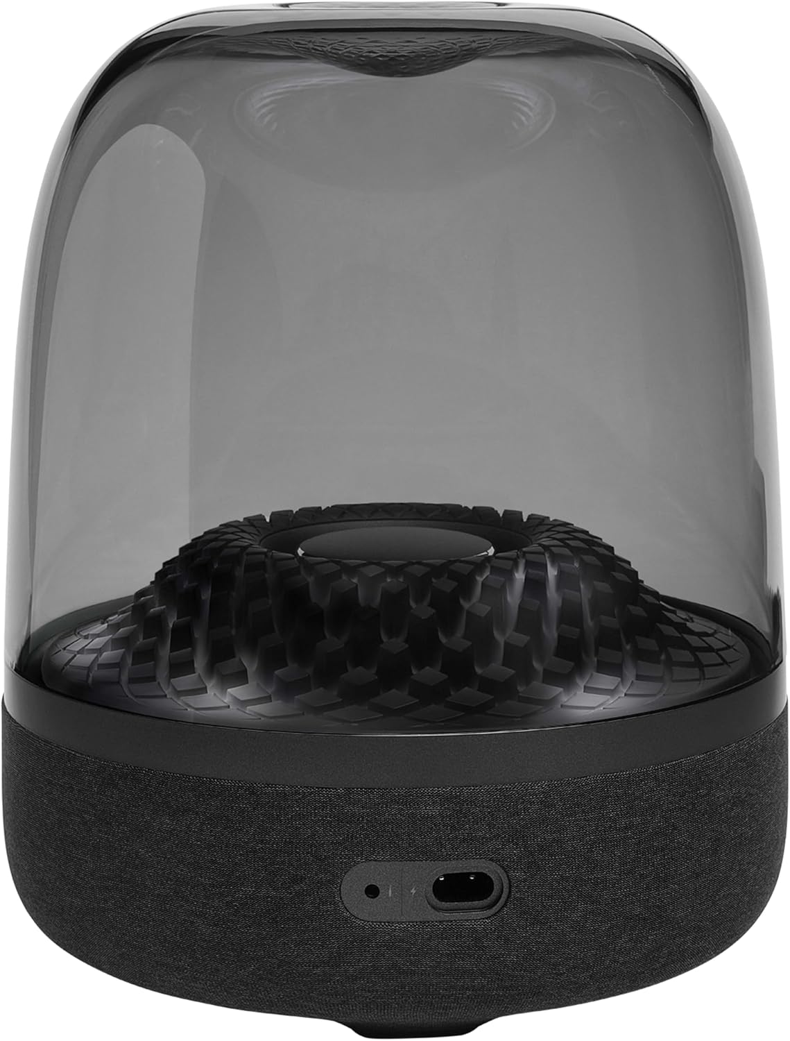 Harman Kardon Aura Studio 4, Enceinte Bluetooth avec dôme Transparent et Jeu de lumière à thème, Design élégant et Son Exceptionnel sur 360 degrés, en Noir