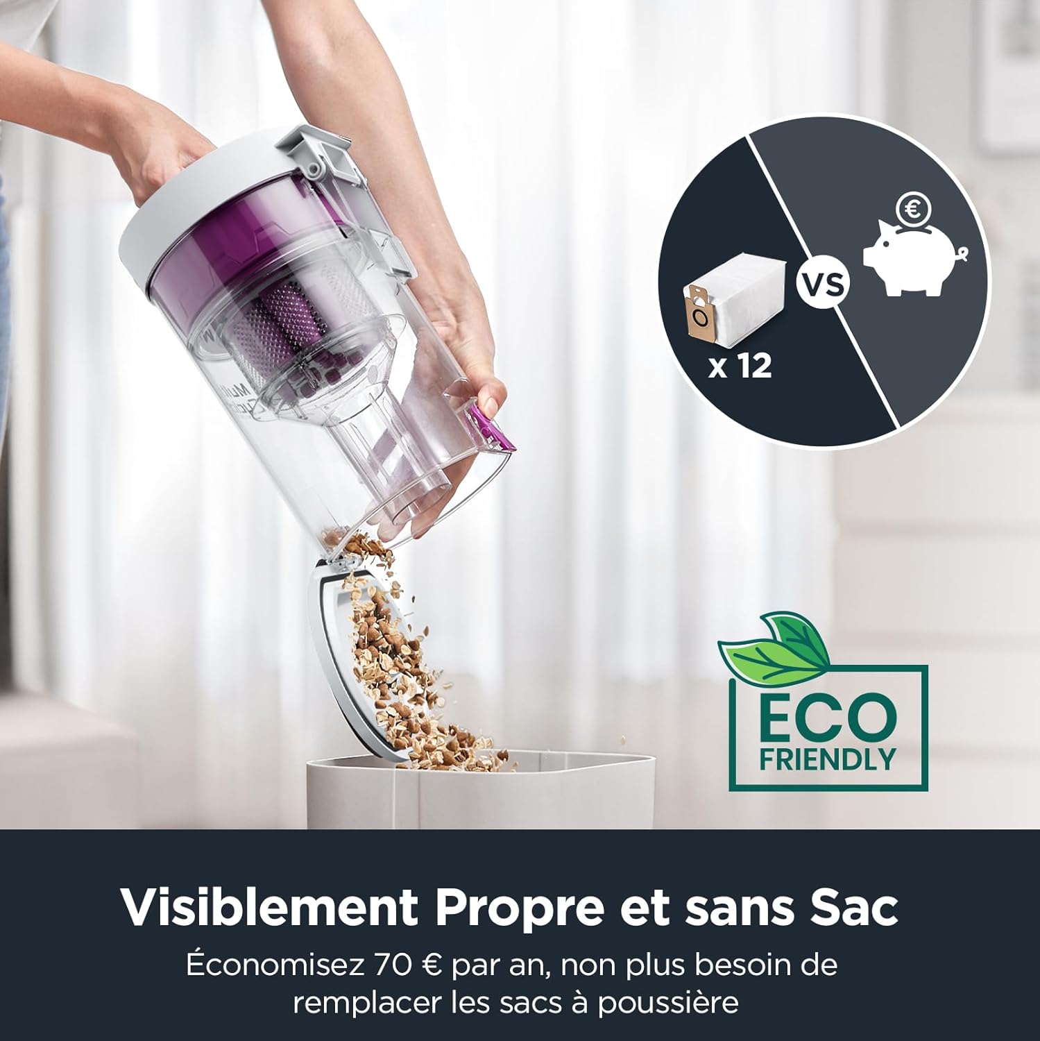 Eureka E20 Plus Aspirateur Robot de 8000 Pa avec Station de Vidange Automatique sans Sac, Robot Aspirateur Laveur Anti Enchevêtrement, Évitement d'Obstacles 3D, Autonomie de 180 Minutes, DuoDetect AI