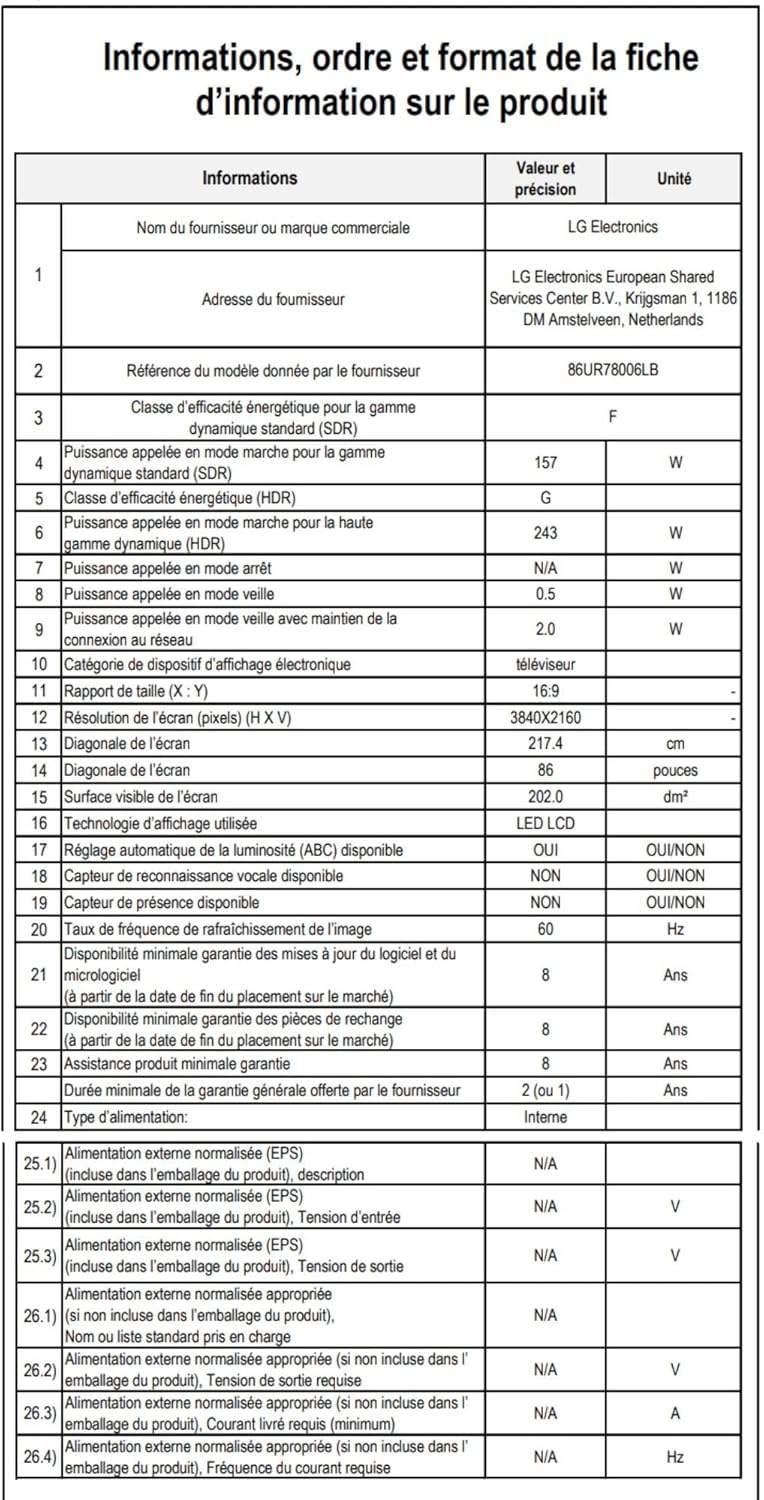 LG TV LED 2024 | 50UT73 | 50 Pouces | UHD | Processeur α5 gen 7 AI 4K, Noir