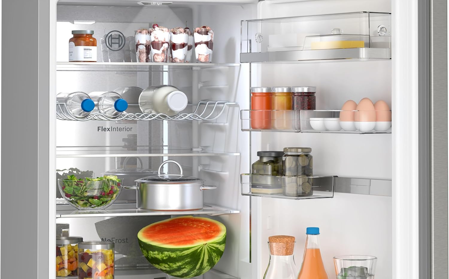 Bosch KGE39ALCA- Série 6, Réfrigérateur combiné pose-libre, 201 x 60 cm, Inox