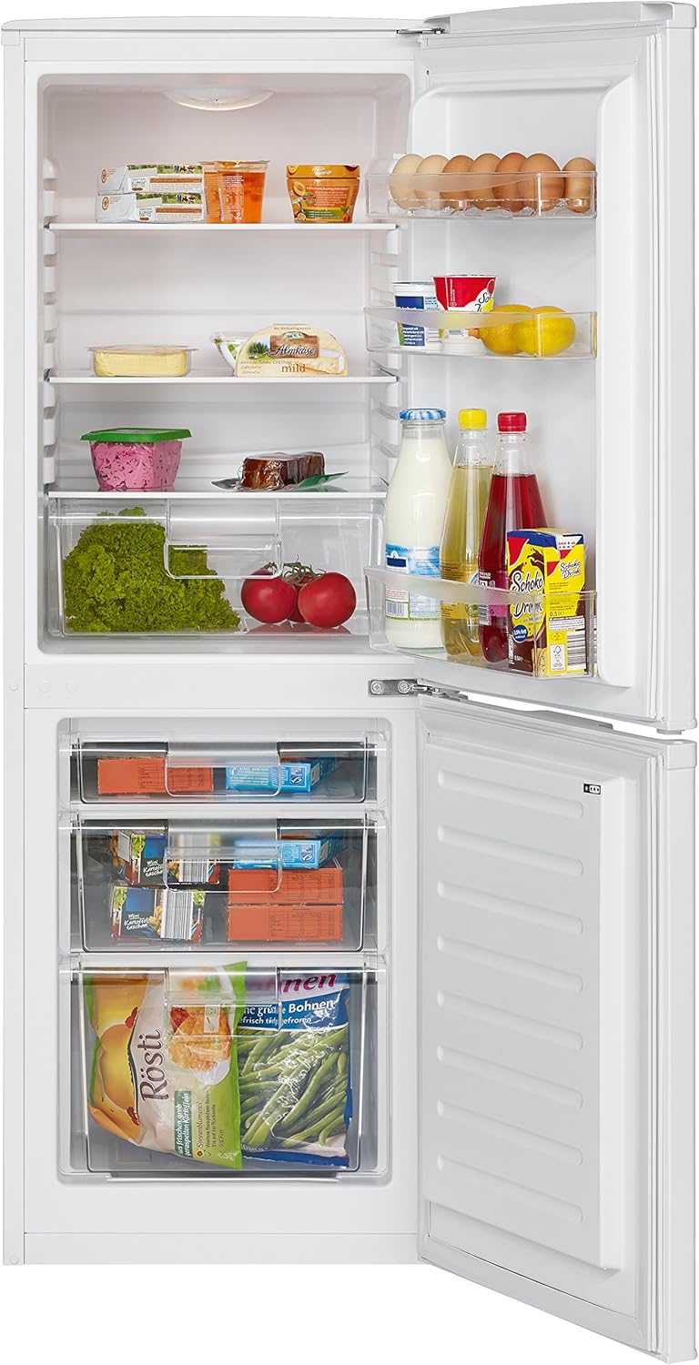 Réfrigérateur - congélateur Bomann KG 320 - Classe énergétique A+++ - Hauteur : 143,80 cm - 163 kWh/an - Réfrigérateur de 112 litres - Congélateur de 48 litres Weiß
