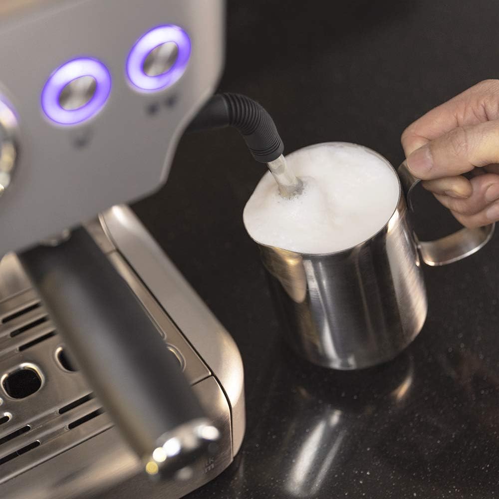 Cecotec Machine à café Express Power Espresso 20 Barista Cream. 2 Thermoblocks, 20Bars, Manomètre, Mode Auto pour 1 et 2 Café(s), Buse vapeur Orientable, Conduit pour Infusions, 2900W.