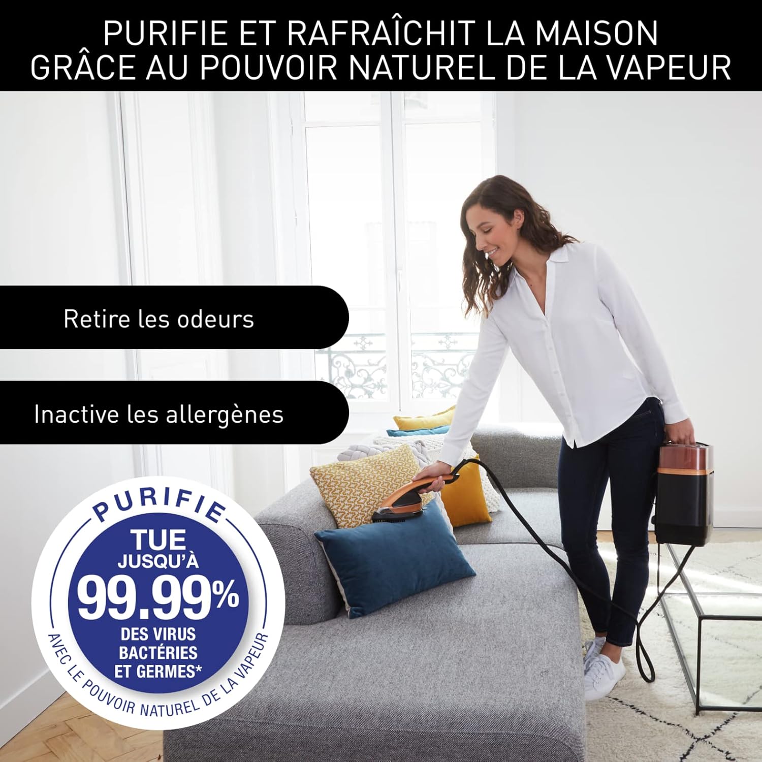 Calor Ixeo Power solution de défroissage tout-en-un, 2170 W, Fer à repasser avec planche Smartboard intégrée 3 positions, Pression d'une centrale vapeur de 5,8 bars, Fabriqué en France QT2020C0