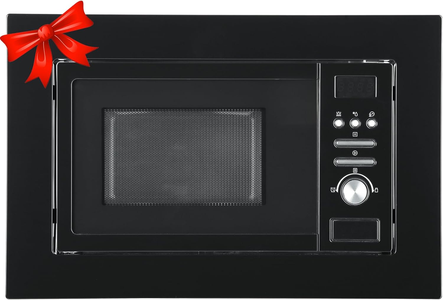 Techomey Micro-ondes Encastrable, 20L, Micro-ondes Grill Intégrable, Micro-ondes 800W, Grill 1000W, L59,5 x P34,4 x H38,8cm, Plateau Tounant 24,5cm, Noir