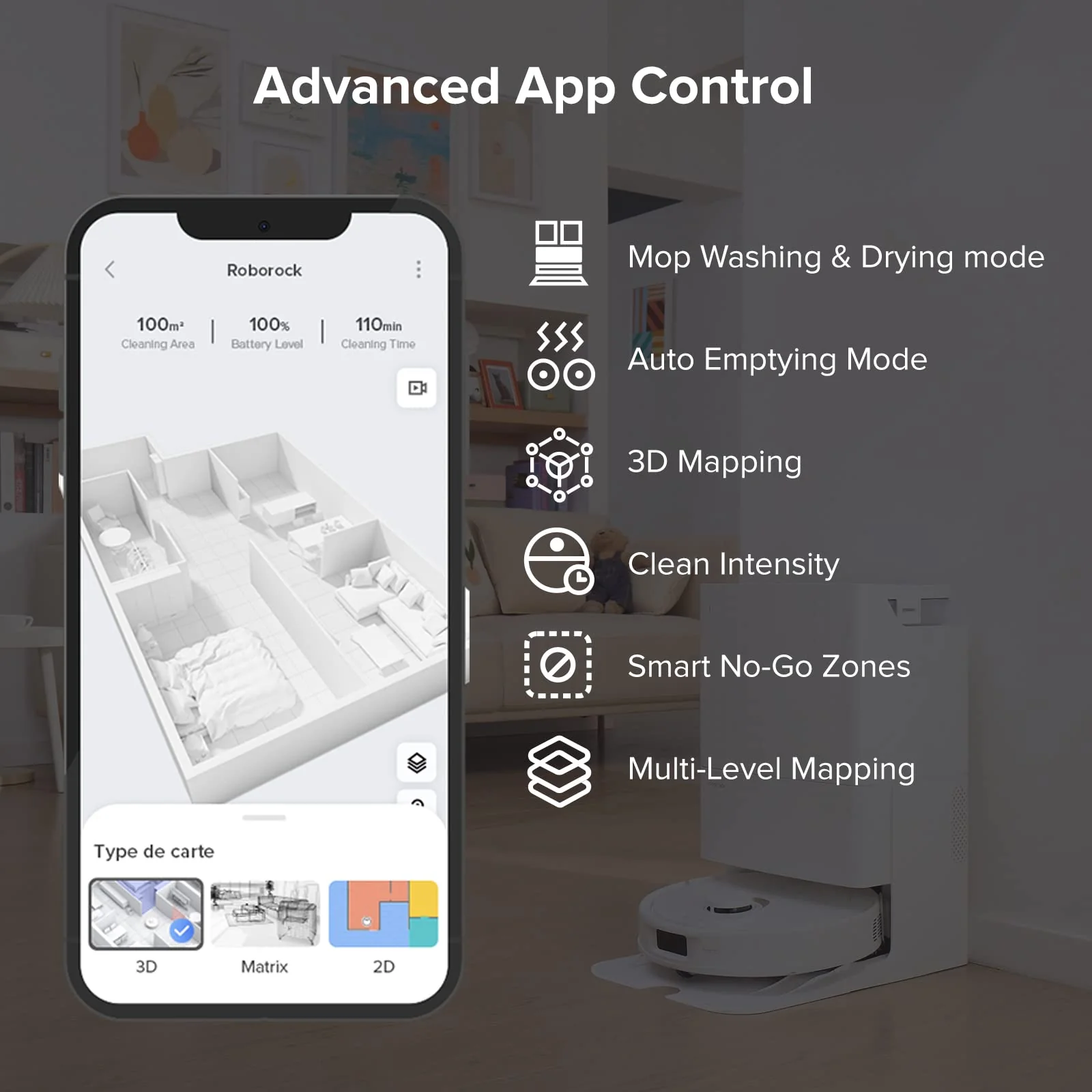 roborock Q Revo Robot Vacuum and Mop, Auto-Drying, Auto Mop Washing, Dual Spinning Mops, Auto Mop Lifting, Self-Refilling, Self-Emptying, Reactive Tech Obstacle Avoidance, 5500Pa Suction, Black