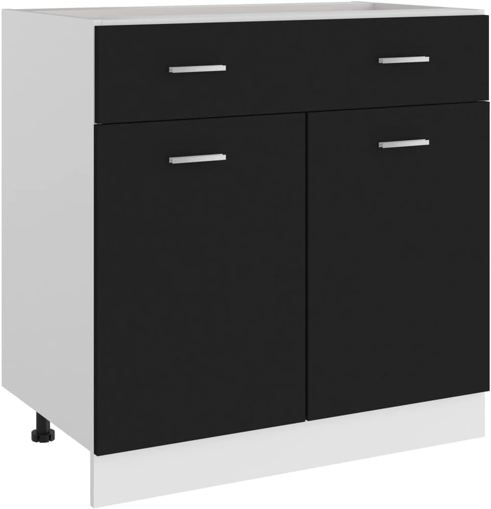 vidaXL Armoire à Micro-Ondes Placard Armoire de Rangement Meubles de Cuisine avec 4 Etagères Intérieur Maison Gris Béton 60x57x207 cm Aggloméré