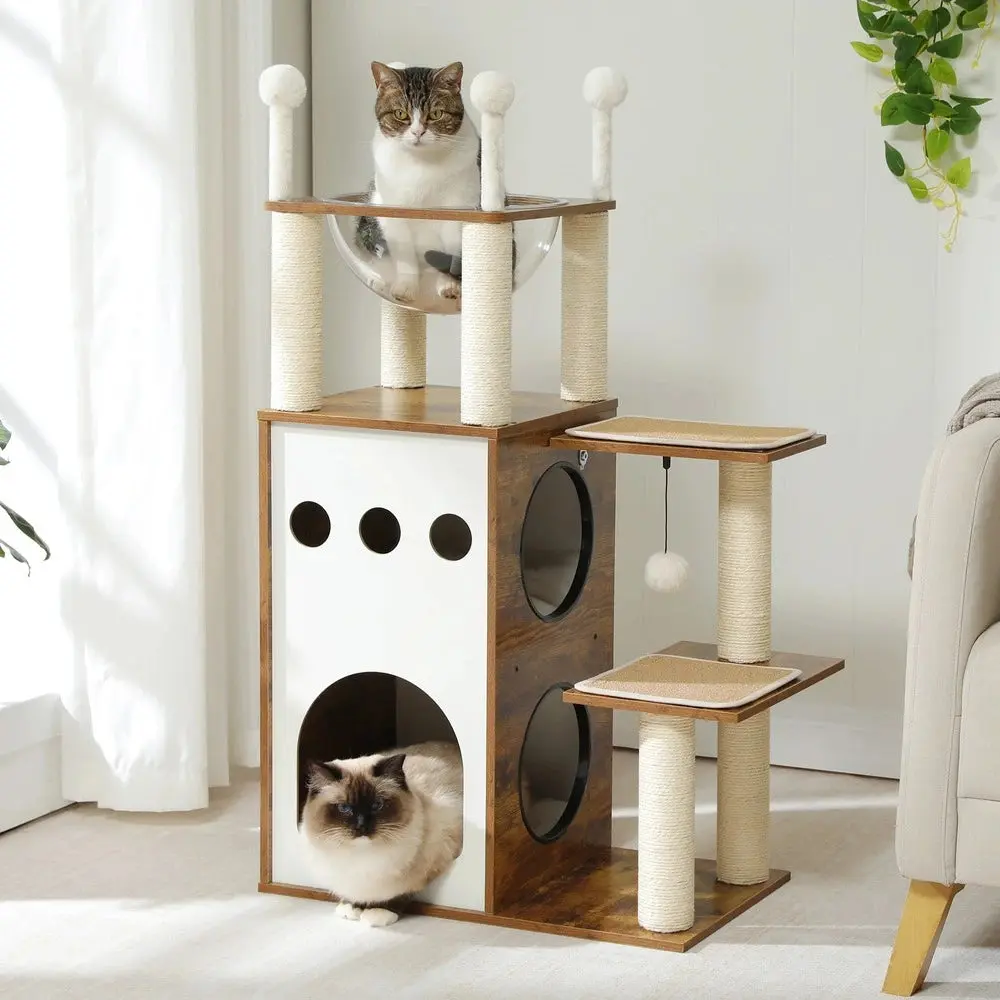 Arbre à chat en bois - Design moderne