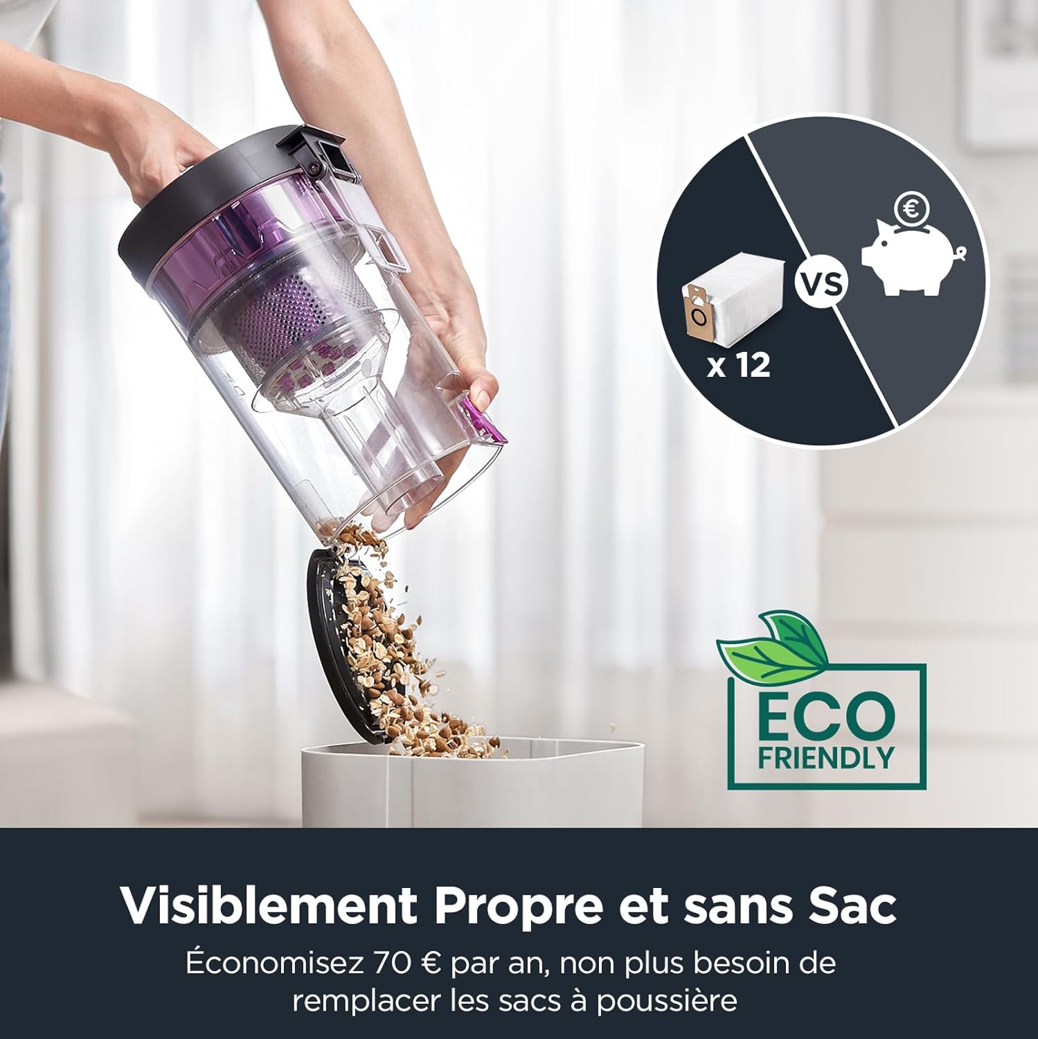 Eureka E20 Plus Aspirateur Robot de 8000 Pa avec Station de Vidange Automatique sans Sac, Robot Aspirateur Laveur Anti Enchevêtrement, Évitement d'Obstacles 3D, Autonomie de 180 Minutes, DuoDetect AI