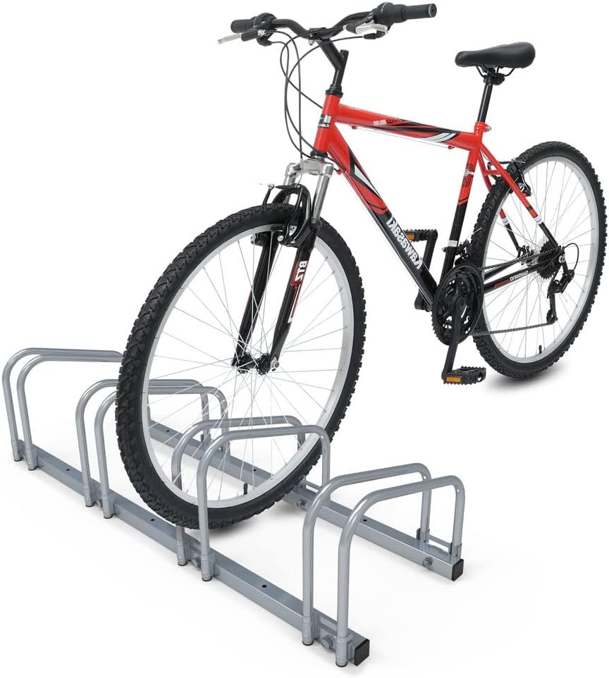 vounot® Râtelier vélo 3 vélos Range vélo Système Range vélo Rangement pour vélo Support pour Bicyclette Sol ou Mural en Acier revêtu Support de Rangement vélo Jardin ou Garage Râtelier Familial