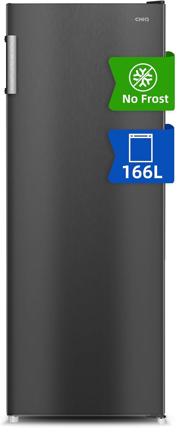 CHiQ Congélateur armoire avec une capacité de 145L, Congélation rapide, Thermostat réglable, Silencieux, Porte réversible, Noir, Classe énergétique E FSD160D4E