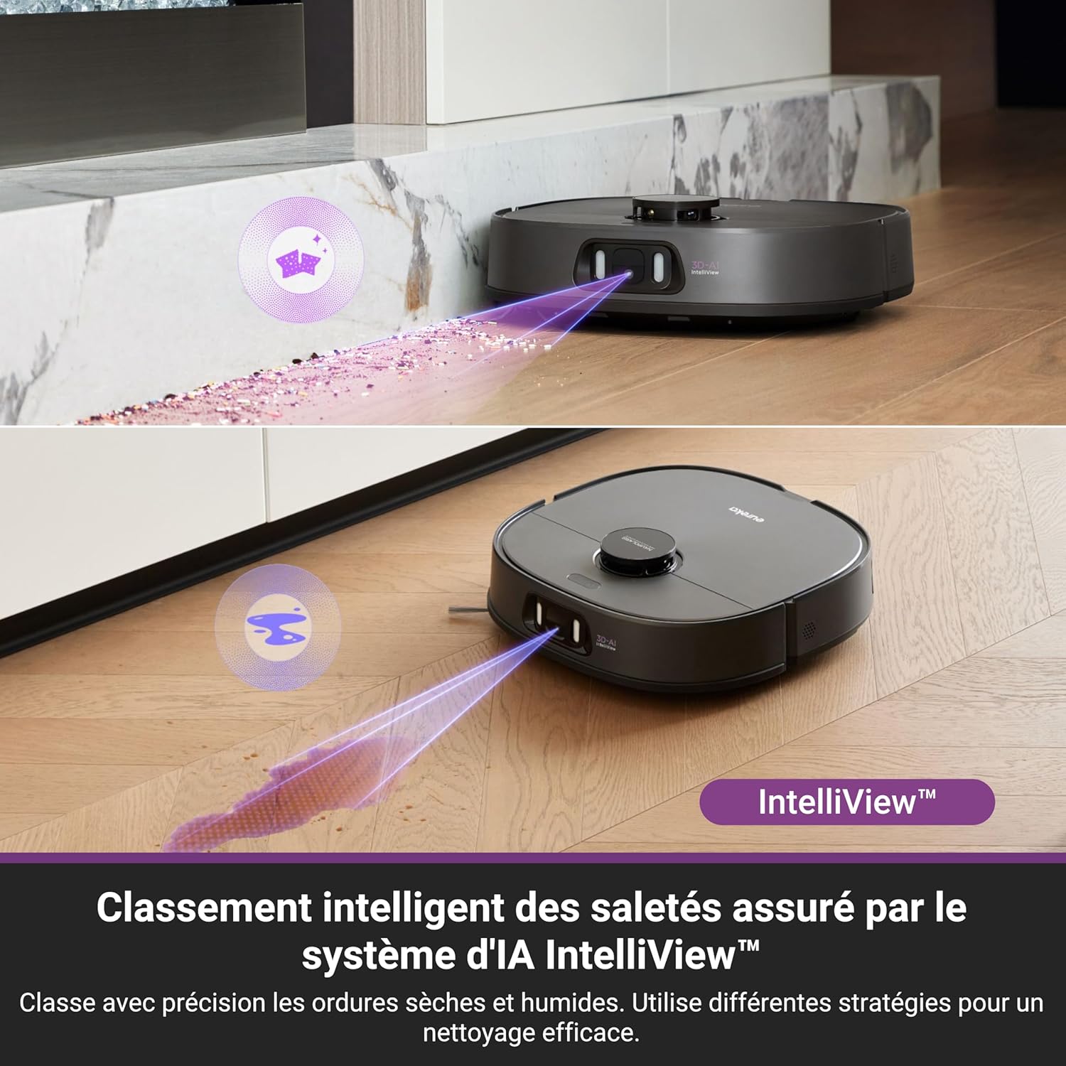 EUREKA J15 Pro Ultra Aspirateur Robot,Robot Aspirateur Laveur 16200 Pa,Nettoyage des Bords,Brosse Anti Enchevêtrement,Lavage de Serpillière à l'eau Chaude 75℃,Base autonettoyante