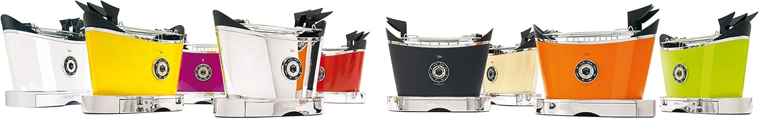 BUGATTI, Volo, Grille-Pain Électrique, 4 Fonctions, 6 Niveaux de Grillage, Design Innovant, Corps en Acier Inoxydable, Puissance 930 W (Chrome)