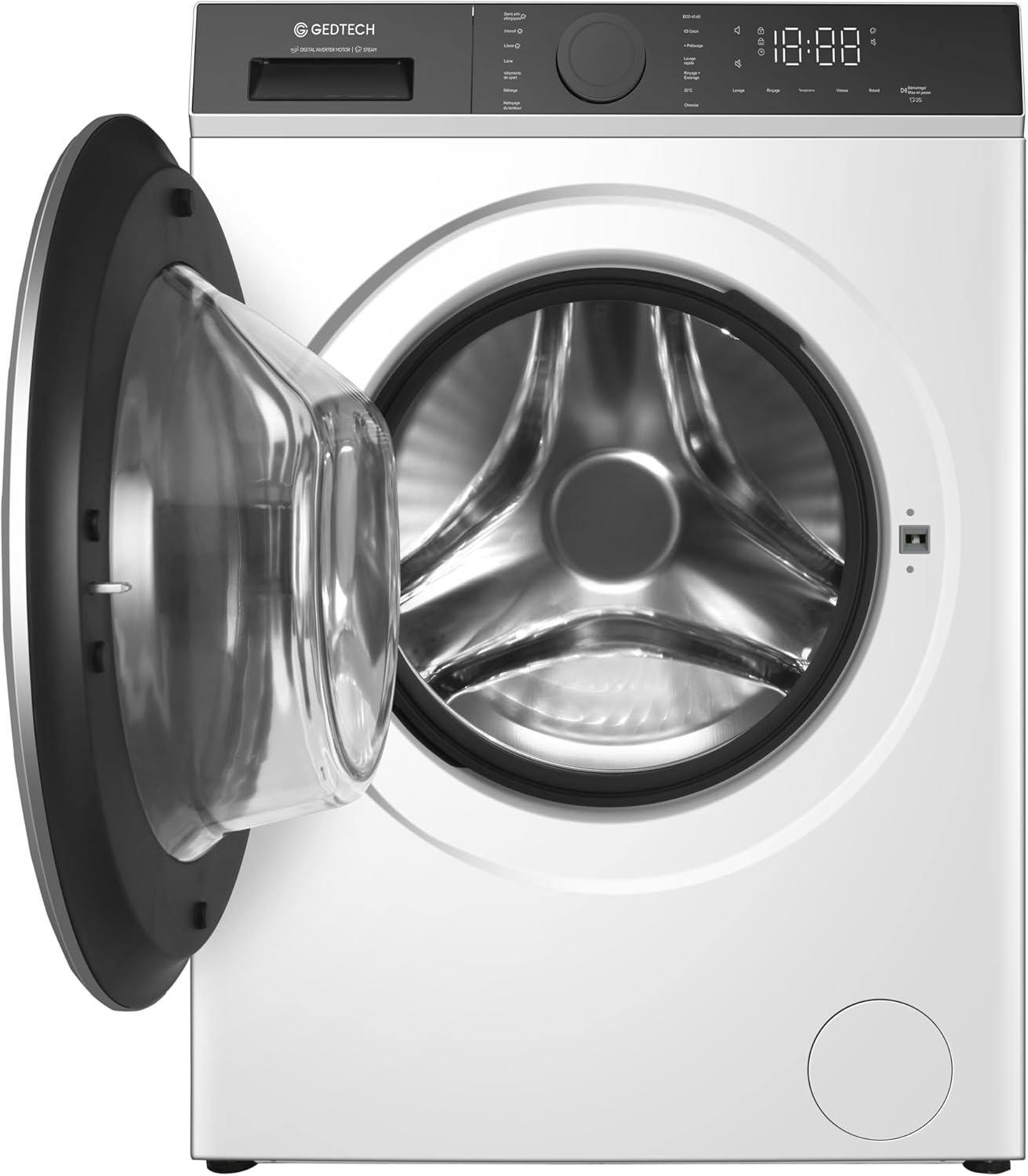 Lave-linge frontal GEDTECH GLL71200WH - 7 Kgs - 1400 tr/mn - 16 programmes - Eco - Intensif - Rapide – Très Faible conso