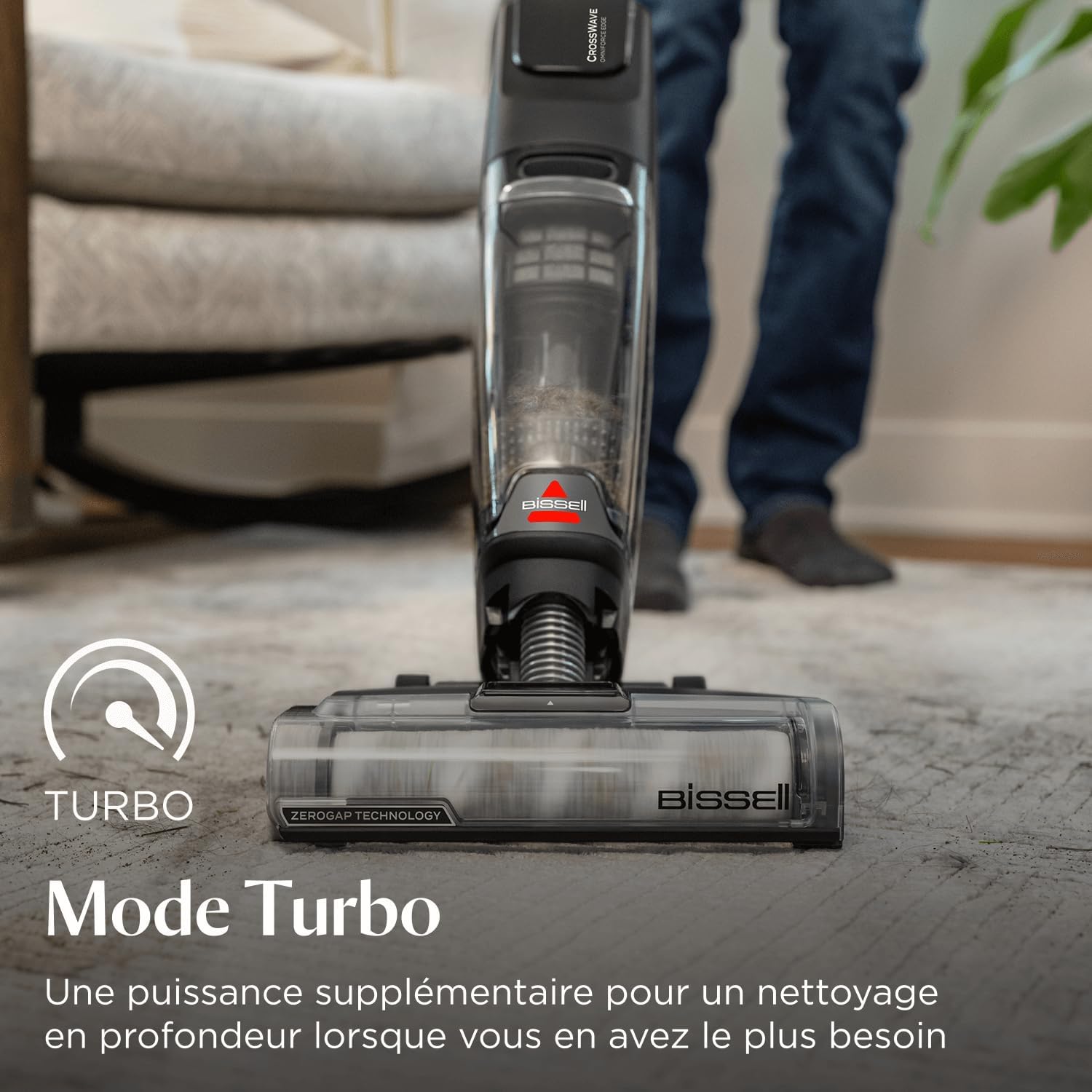 Bissell CrossWave OmniForce, Aspirateur Balai Laveur sans Fil, Aspire & Lave en Même Temps ou Mode Aspiration Uniquement, Nettoyeur Puissant, Nettoyeur a Eau pour Multi-Surfaces, 240m², 3912N