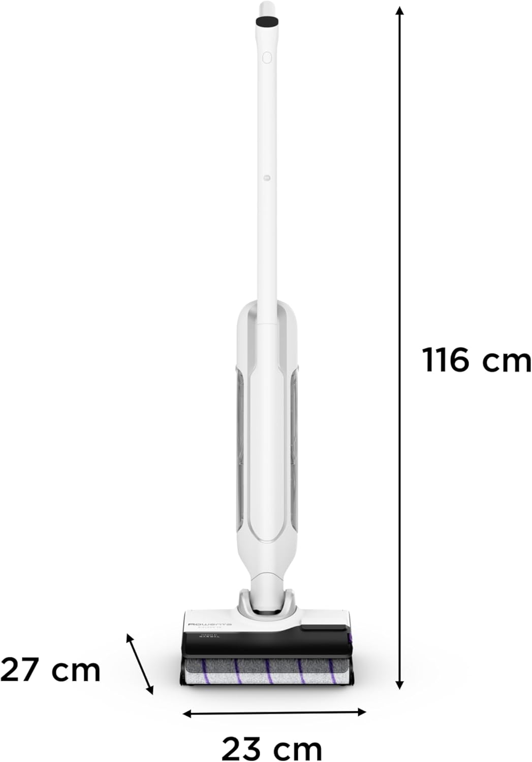 Rowenta X-Clean 10, Aspirateur Laveur sans fil, Design Plat 180°, Auto-Nettoyage et séchage 65°C, Autonomie 60min, Parfait pour Tâches Tenaces et Poils d’Animaux GZ7540WO, Blanc
