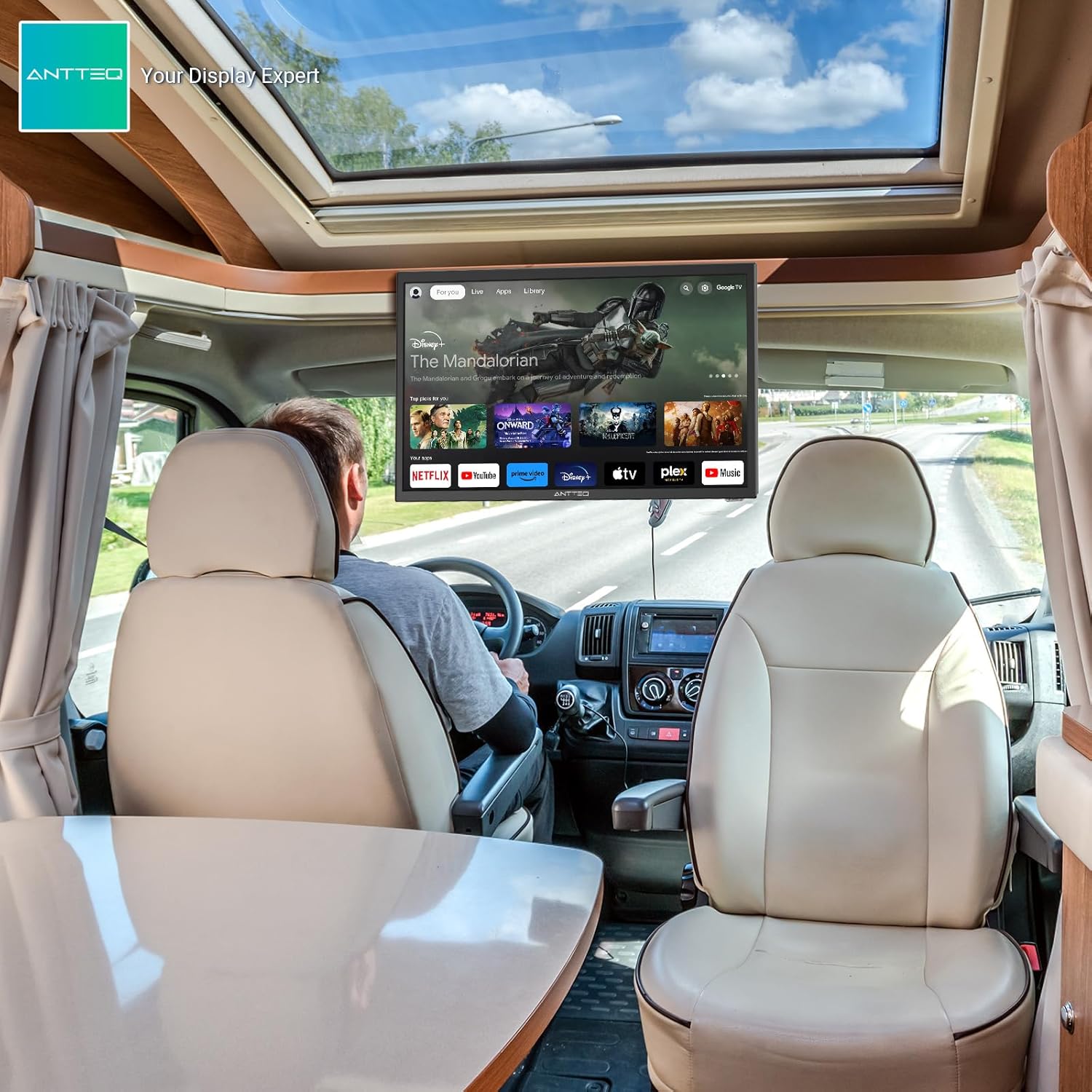 Antteq AB42D1 télévision 42 Pouces (TV 107 cm), Dolby Audio, LED, Triple Tuner DVB-C / T2 / S2, CI+, HDMI, Lecteur multimédia Via USB, Sortie Audio numérique, y Compris Mode hôtel