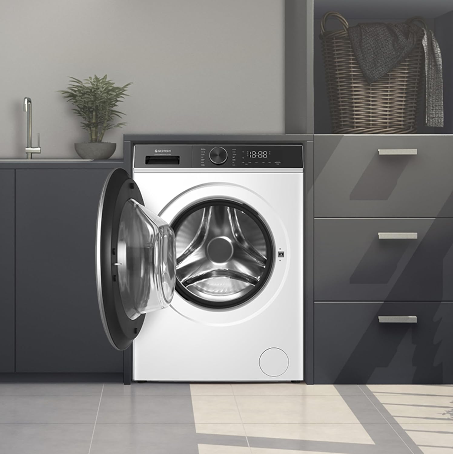 Lave-linge frontal GEDTECH GLL71200WH - 7 Kgs - 1400 tr/mn - 16 programmes - Eco - Intensif - Rapide – Très Faible conso