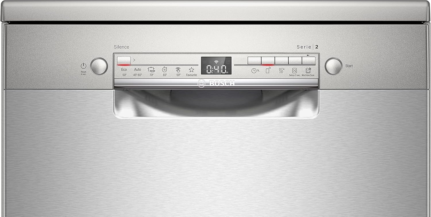 Bosch SMS2ITI12E - Série 2, Lave-vaisselle pose libre - 60cm - Home Connect - 12 couverts - Moteur EcoSilence - Inox