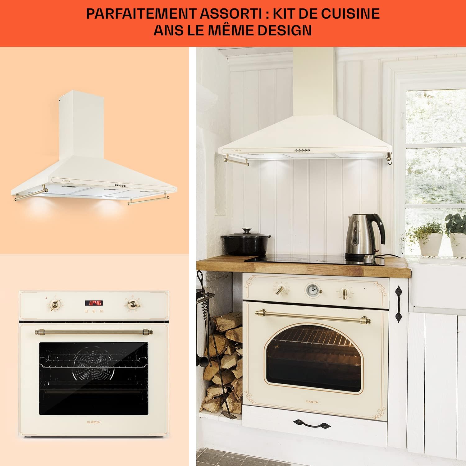 Klarstein Hotte Aspirante 90 cm, Hottes de Cuisine avec Filtre de Hotte en Aluminium, Débit d'Air Puissant de 645m³/h, Eclairage LED, Extracteur d'Air Silencieux, Hotte Efficace avec Evacuation