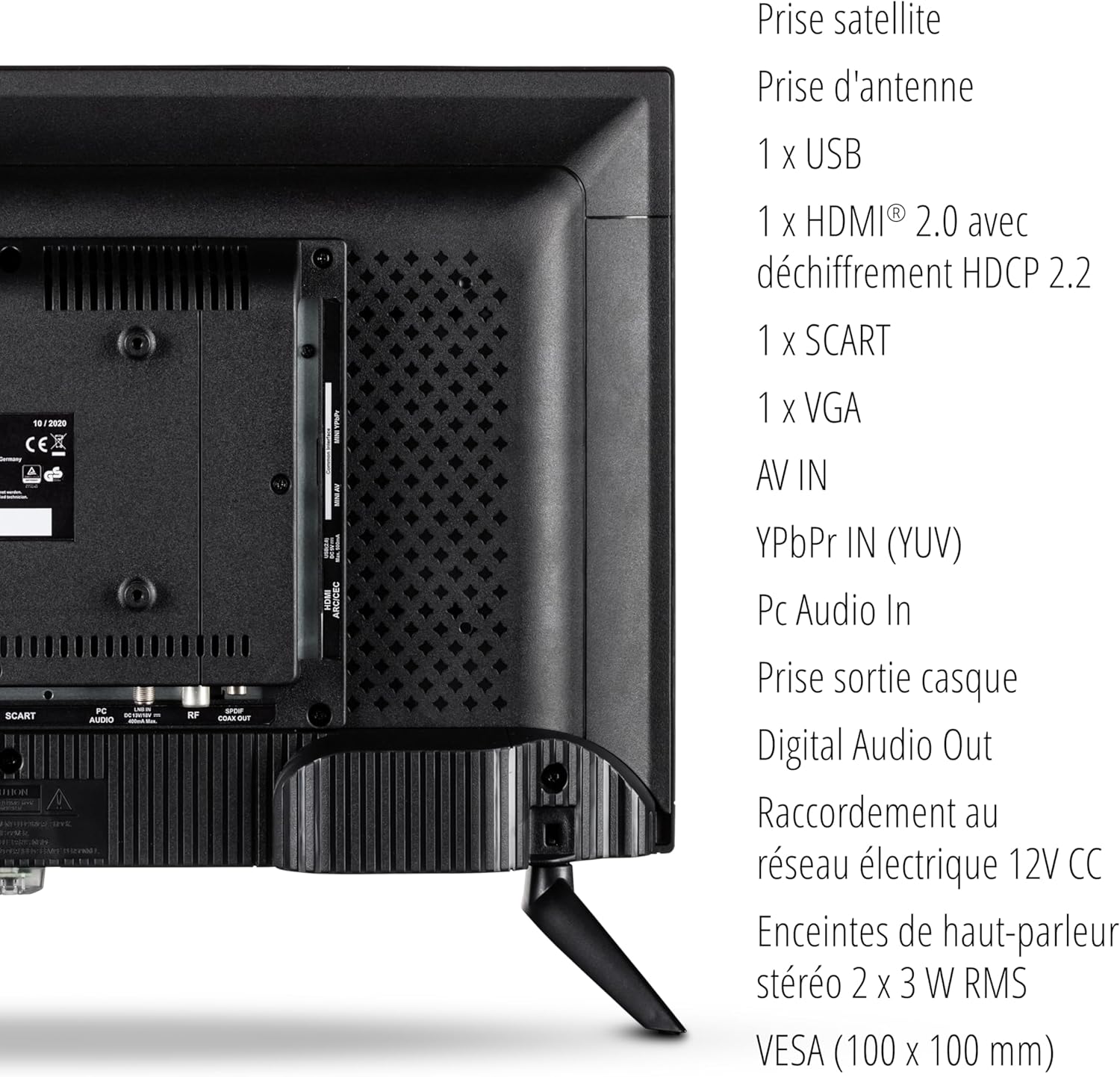 MEDION E14080 (MD 30224) Téléviseur Full HD 100,3 cm (40 Pouces) (Lecteur DVD intégré, récepteur Triple Tuner DVB-T2 DVB-C DVB-S2, 2 x HDMI, VGA, USB, Mediaplayer, CI+)