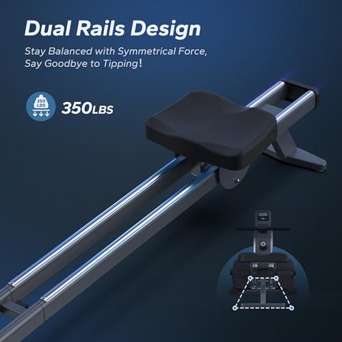 Merach Magnetic Rower Machine for Home with LCD Monitor