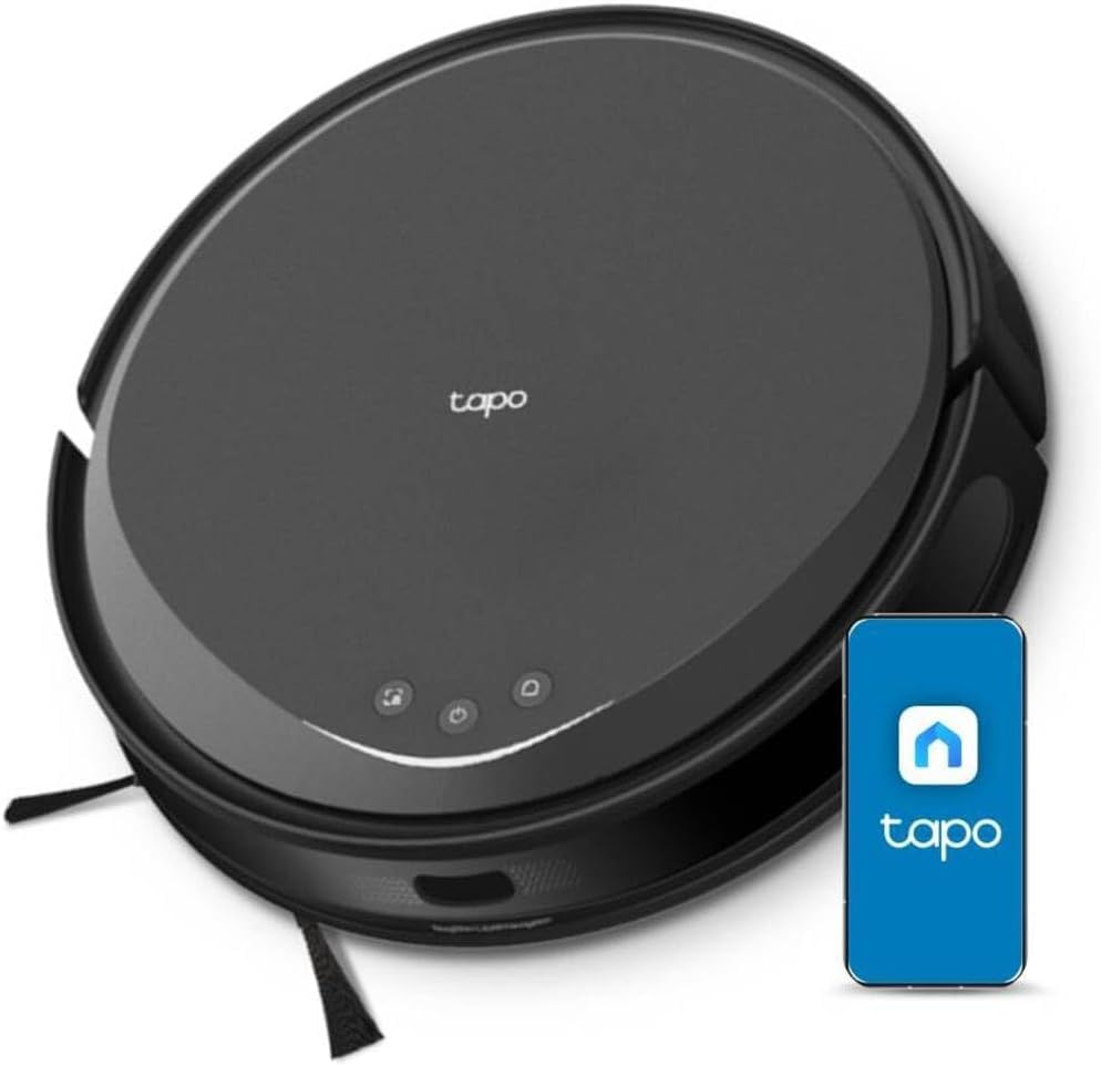 Tapo Aspirateur Robot Laveur 2 en 1 RV20Max Plus, Vidage Automatique, Silencieux Ultra Fin, Ultra puissante de 5300Pa, Navigation LiDAR, Auto-Charge Autonomie 180min, Tapis et Poils d'animaux