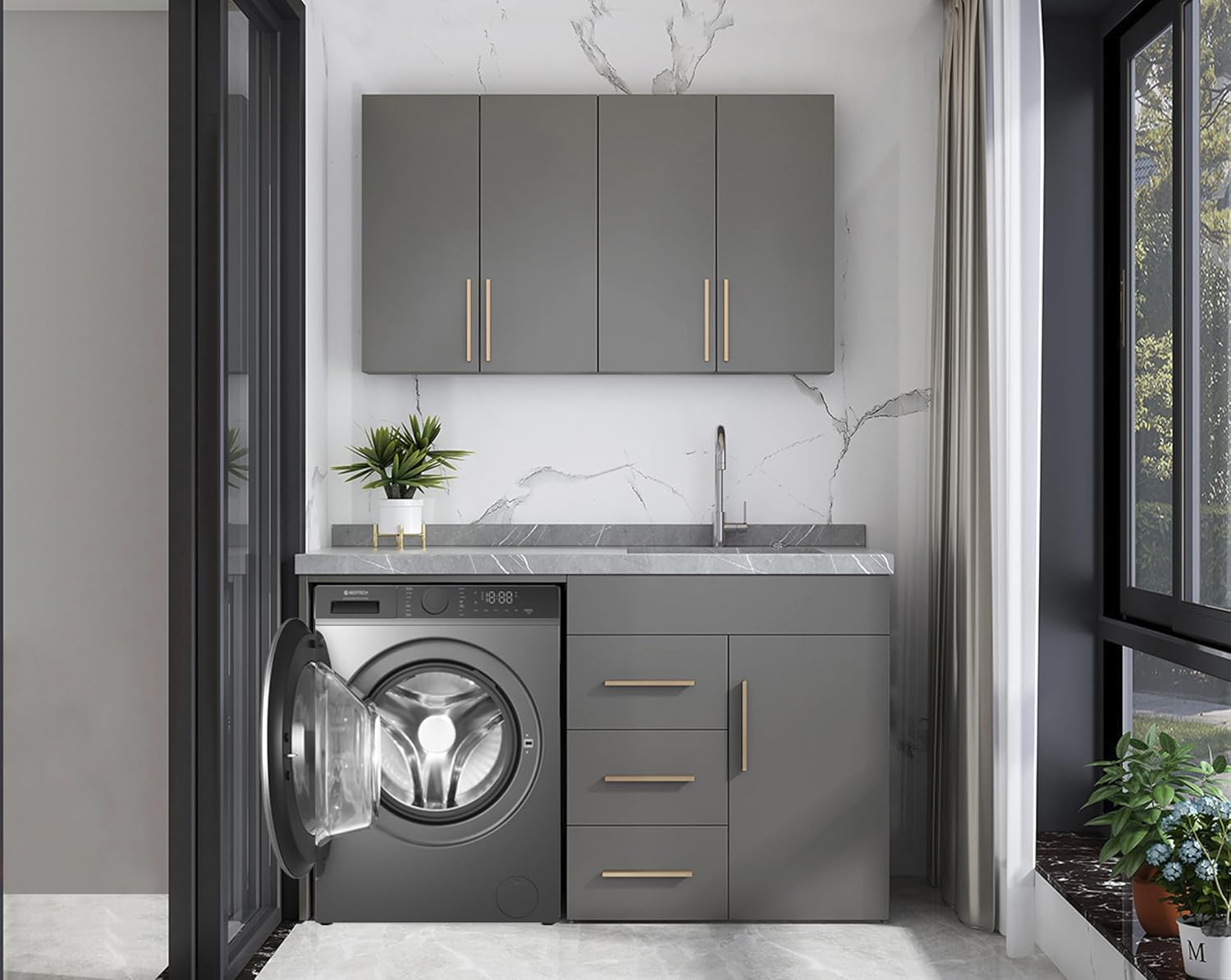 Lave-linge frontal GEDTECH GLL71200WH - 7 Kgs - 1400 tr/mn - 16 programmes - Eco - Intensif - Rapide – Très Faible conso