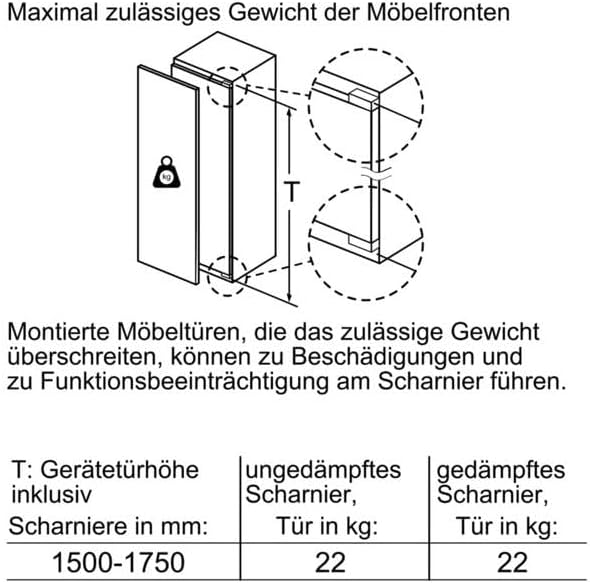Bosch KIR81AFE0 Serie 6 Réfrigérateur encastrable, 177,5 x 56 cm, 319 L, charnière plate, fabriqué en Allemagne, VitaFresh plus 2 x fraîcheur plus longue, éclairage LED uniforme