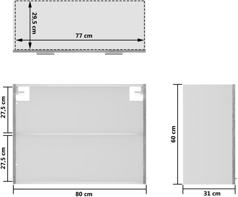 vidaXL Armoire à Micro-Ondes Placard Armoire de Rangement Meubles de Cuisine avec 4 Etagères Intérieur Maison Gris Béton 60x57x207 cm Aggloméré