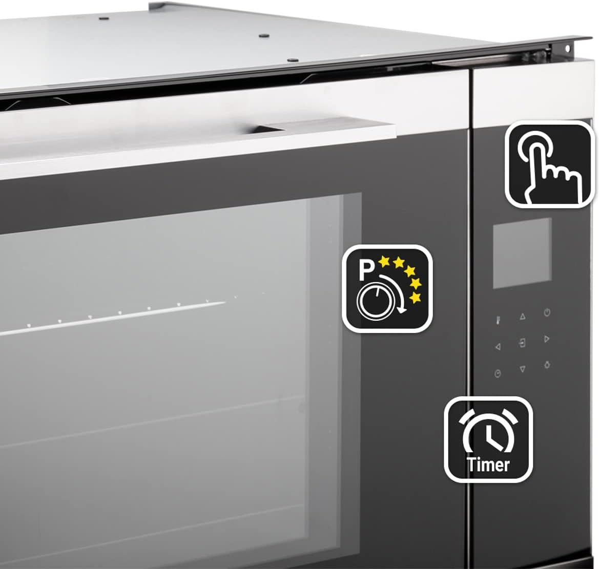 Four encastrable 90 cm / 96L / 3,4kW / Rôtisserie/Fonction pizza/Gril/Circulation de l'air/Air chaud/Tiroirs télescopiques / EB9105ED