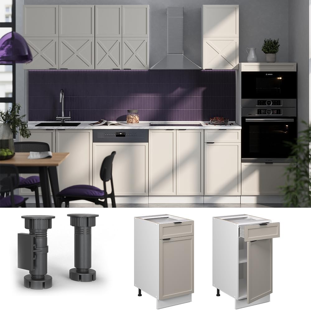 Vicco Meuble pour Four Fame-Line, Blanc Haute Brillance/Blanc, 60 cm avec étagères Ouvertes