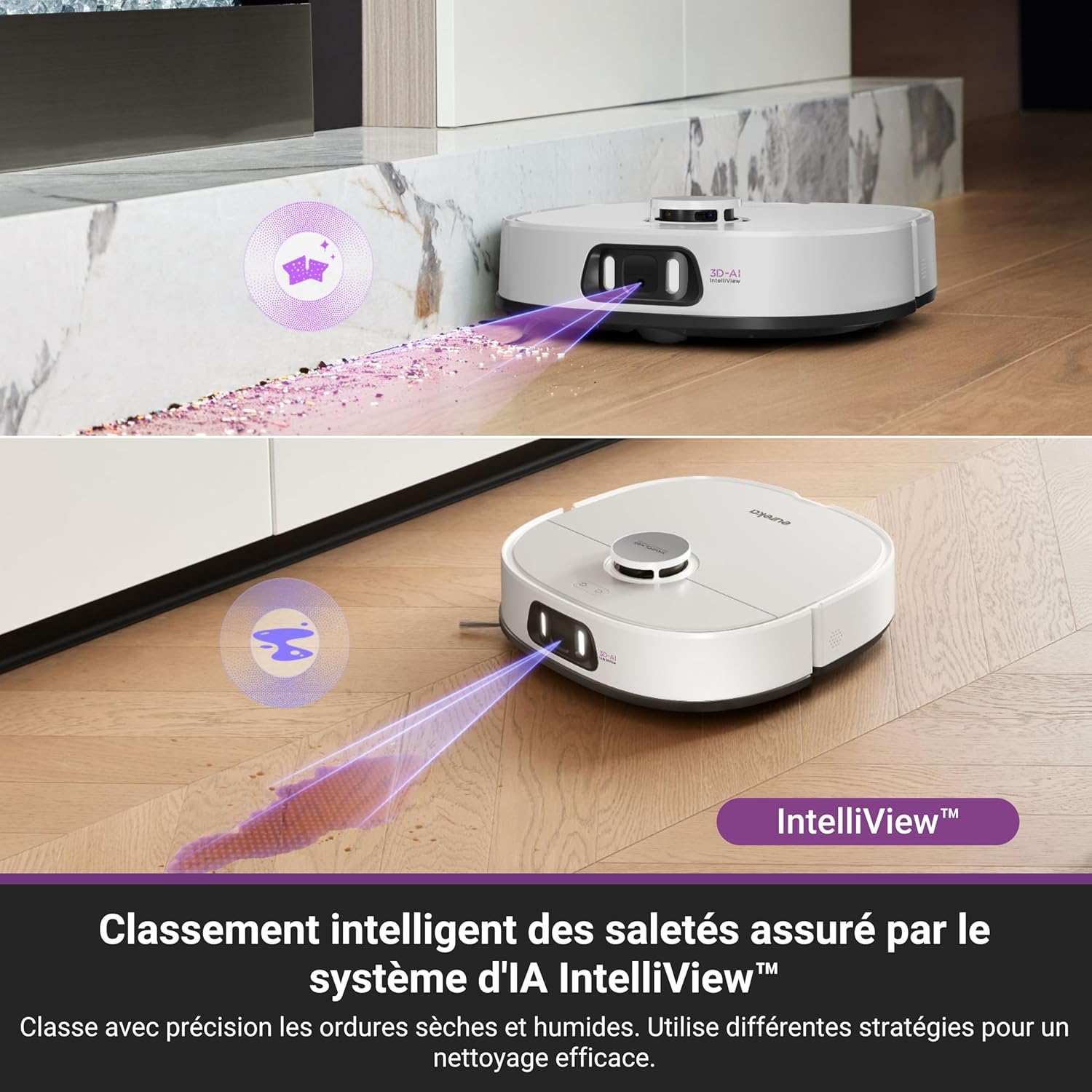 EUREKA J15 Pro Ultra Aspirateur Robot,Robot Aspirateur Laveur 16200 Pa,Nettoyage des Bords,Brosse Anti Enchevêtrement,Lavage de Serpillière à l'eau Chaude 75℃,Base autonettoyante