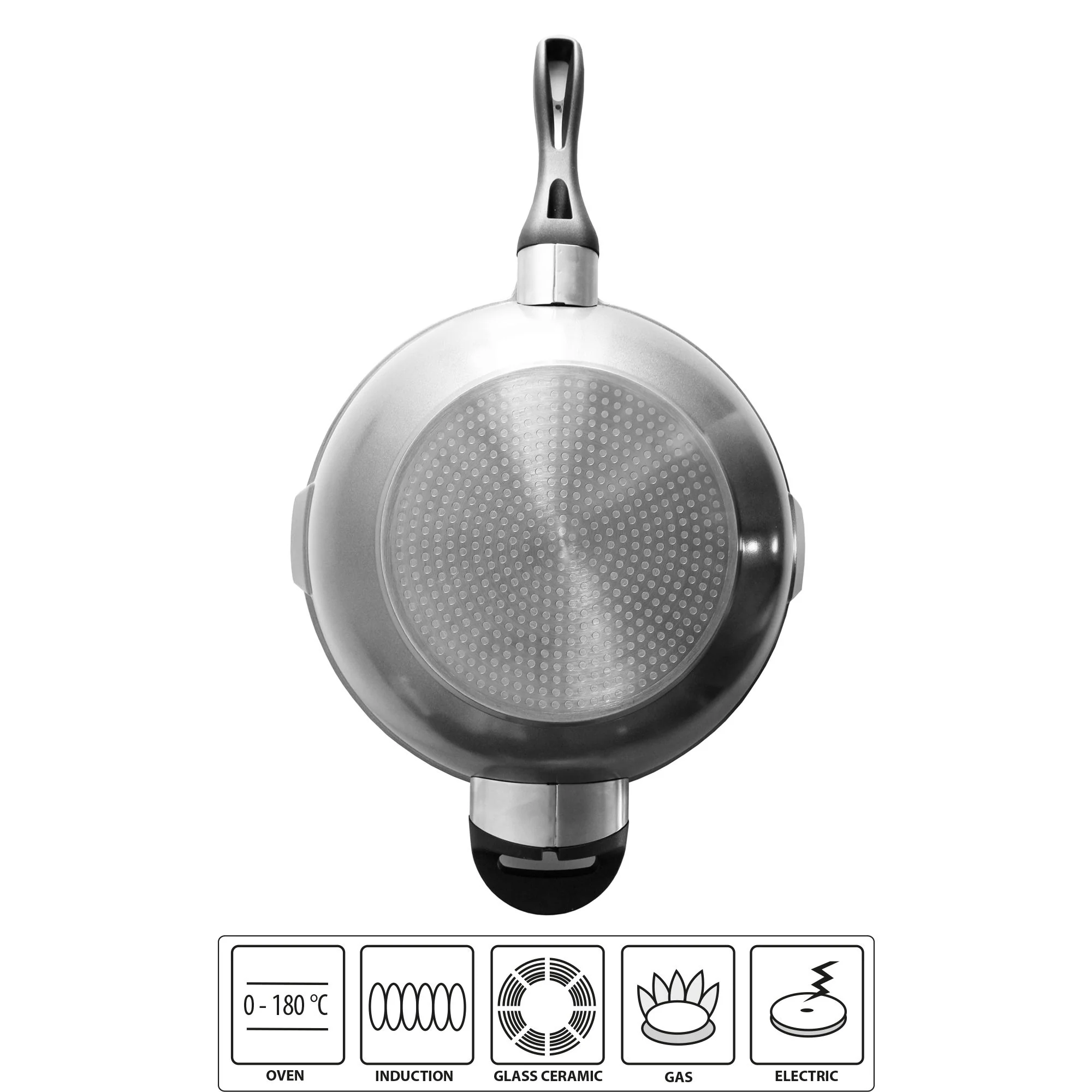 FUTURE Wok 32 cm, avec poignées interchangeables, avec couvercle en verre avec fonction passoire Stoneline