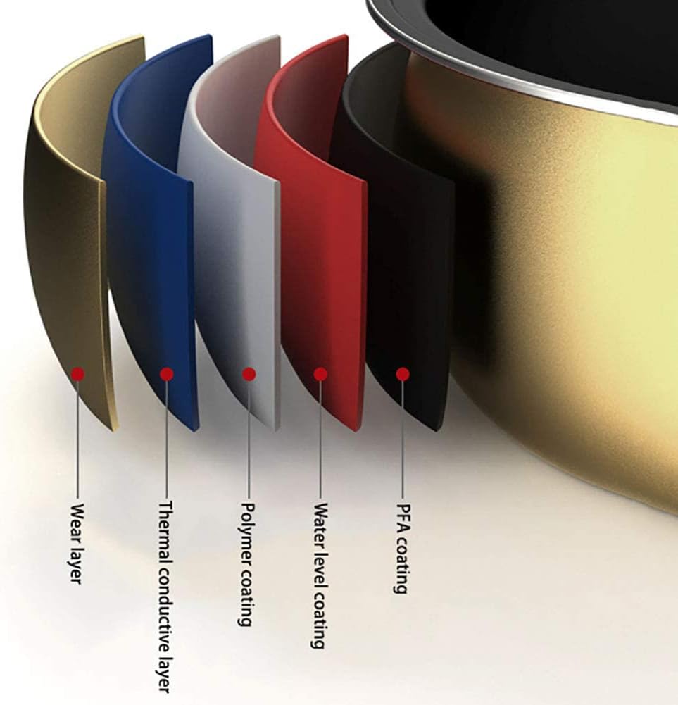 Générique Cuisinière à Riz, cuiseur à Riz Intelligent Mini ustensiles de Cuisine à ménage Multifonction 5L, Aluminium antiadhésif Facile à Nettoyer, Affichage LED, Noir, 3L