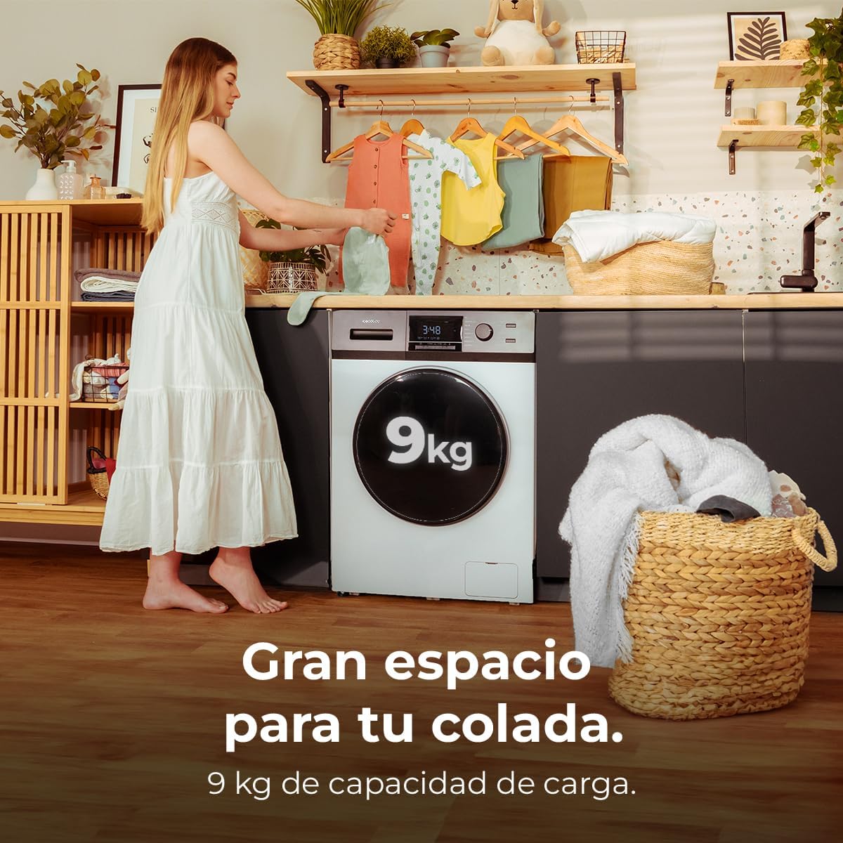 Cecotec Lavadora 8 Kg Carga Frontal Bolero Dresscode 8500 Inverter A. 1900 W, 1400 rpm, Motor Inverter Plus, Bajo Consumo, 16 Programas, SteamMax, Delay Start, Blanco